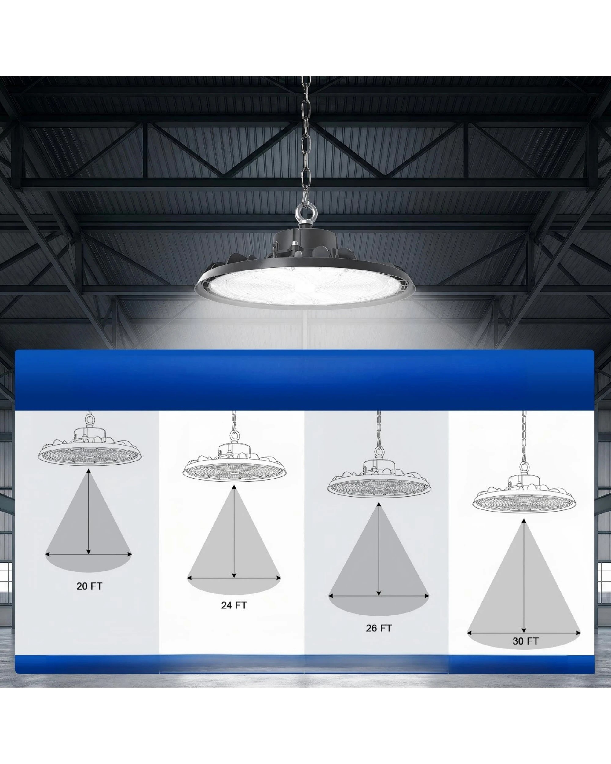 3 Advwin LED High Bay Light 200W IP66 6500K, 1 Pack - Black, 3 of 7