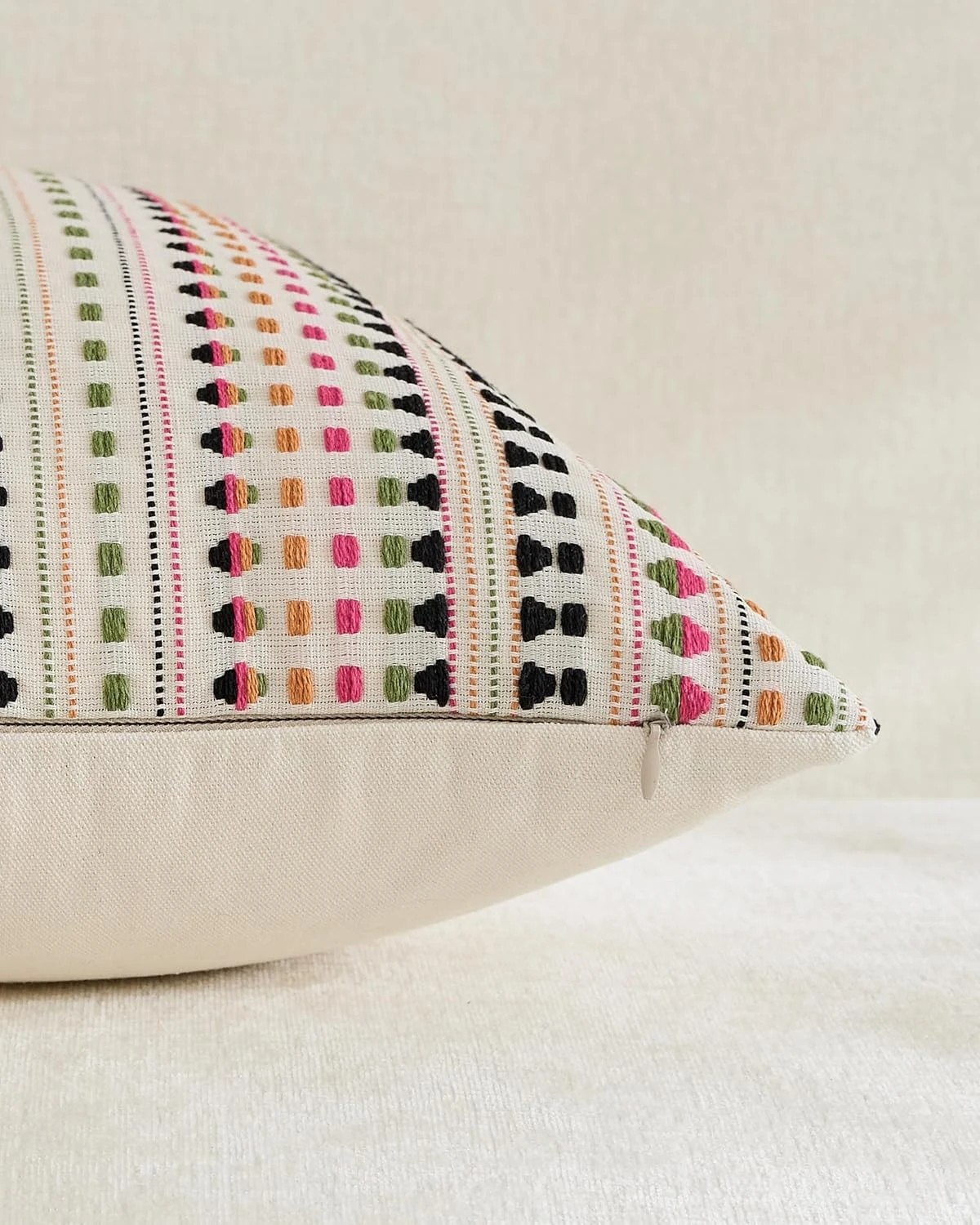 3 Gioia Casa 2-Pack Bohemian Dot Woven Cushion Covers 45cm x 45cm - Multi, 3 of 3