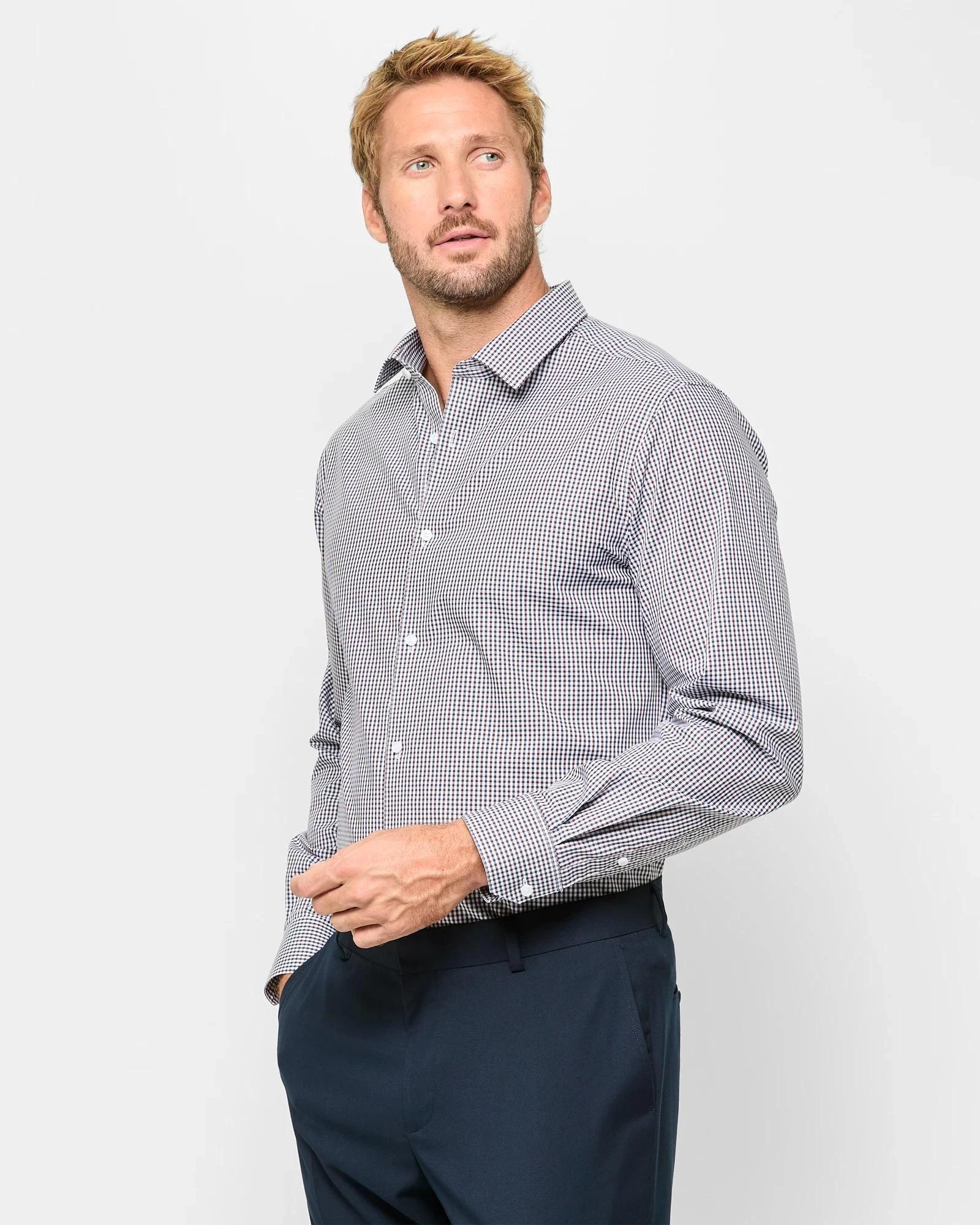 3 Australian Cotton Long Sleeve Shirt - Preview CHOCOLATE TATTERSALL, 3 of 5