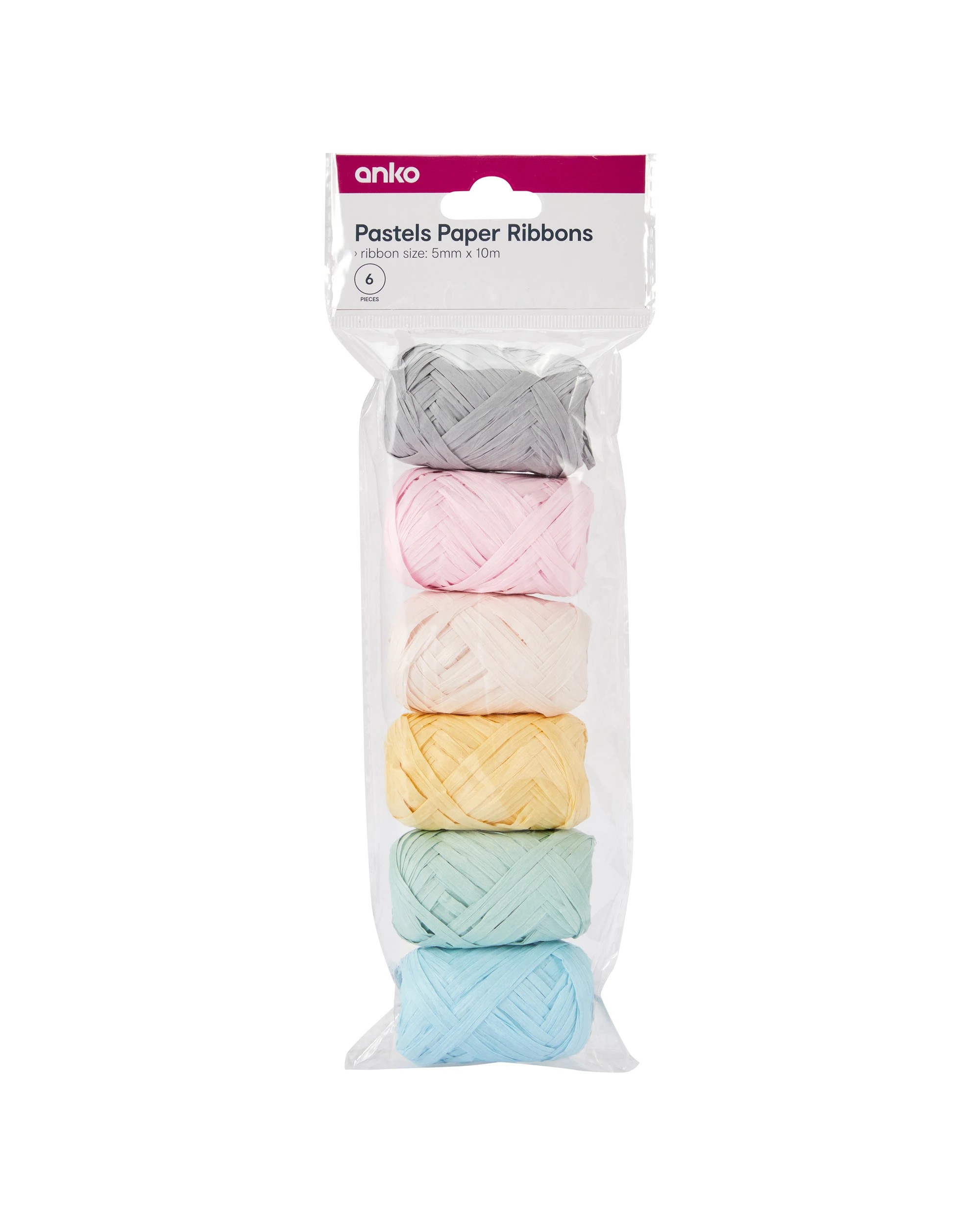 1 6 Piece Paper Ribbons - Pastel, 1 of 2