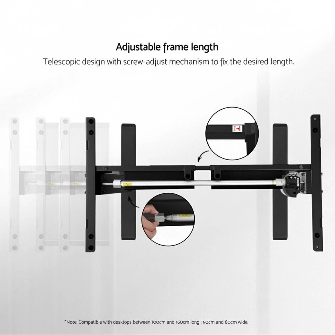 4 Artiss Standing Desk Frame Only Motorised - Black, 4 of 5