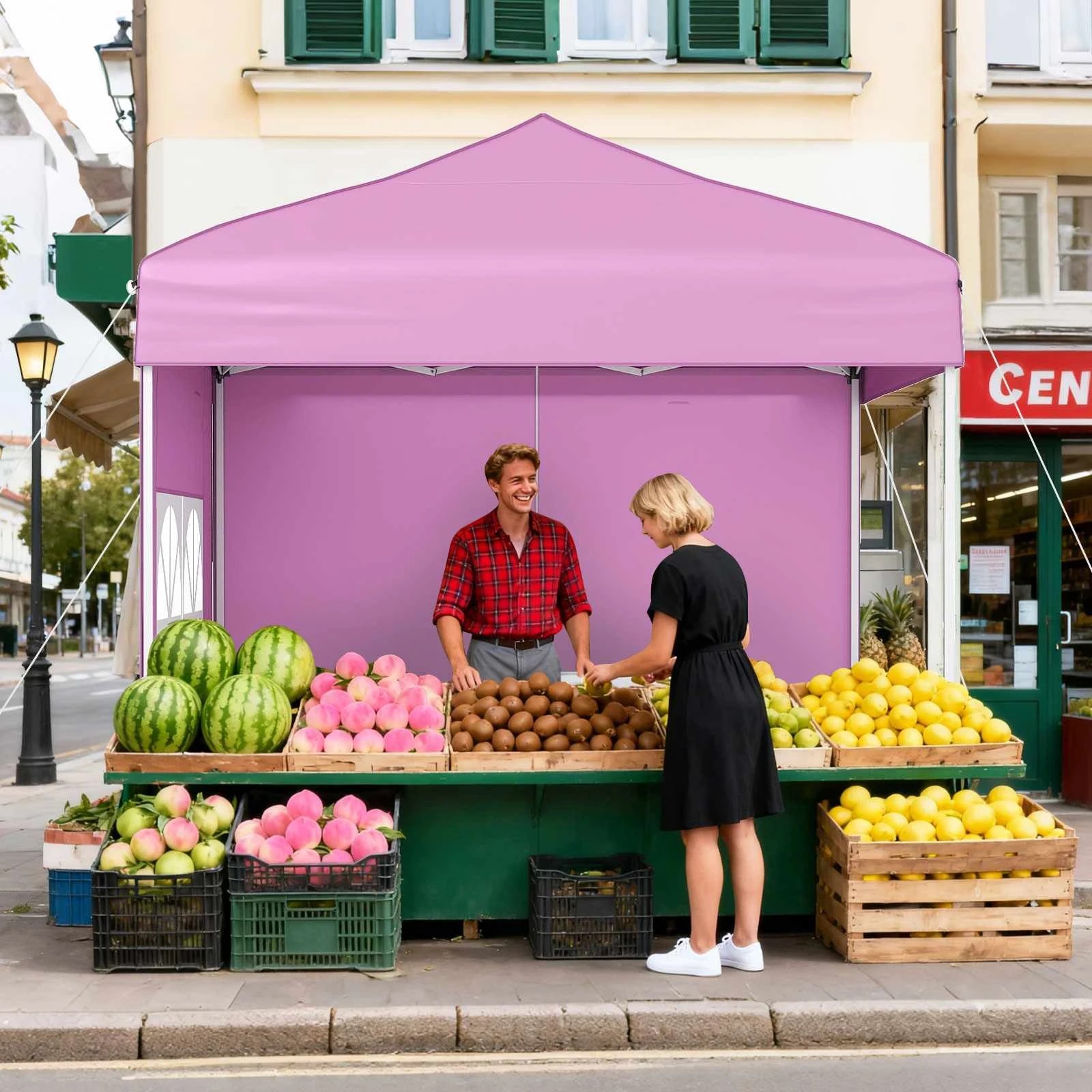 3 Costway 2x2M Pop up Canopy Tent Gazebo w/4 Sidewall - Pink, 3 of 3