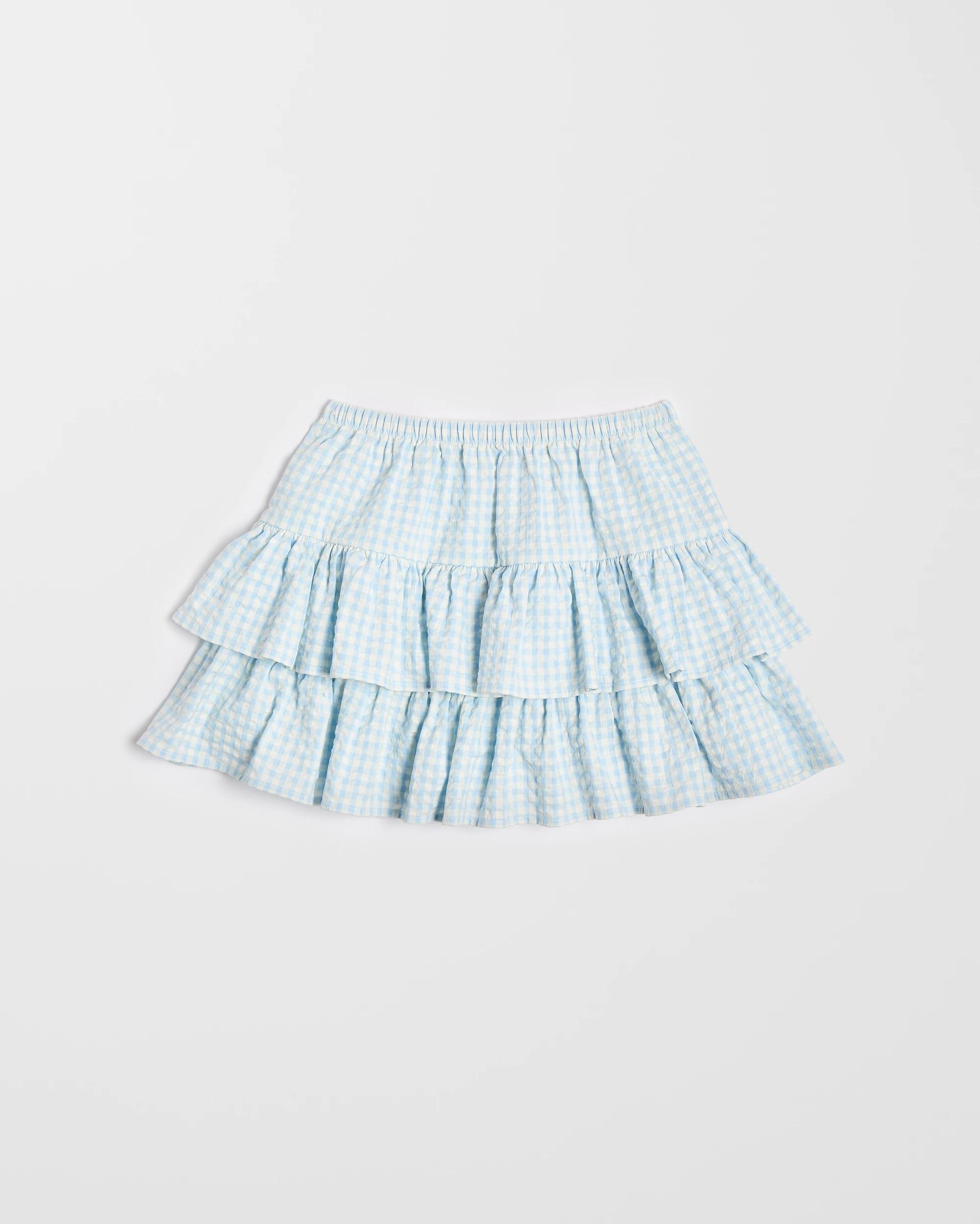 6 Target Textured Ruffle Skirt BLUE GINGHAM, 6 of 7
