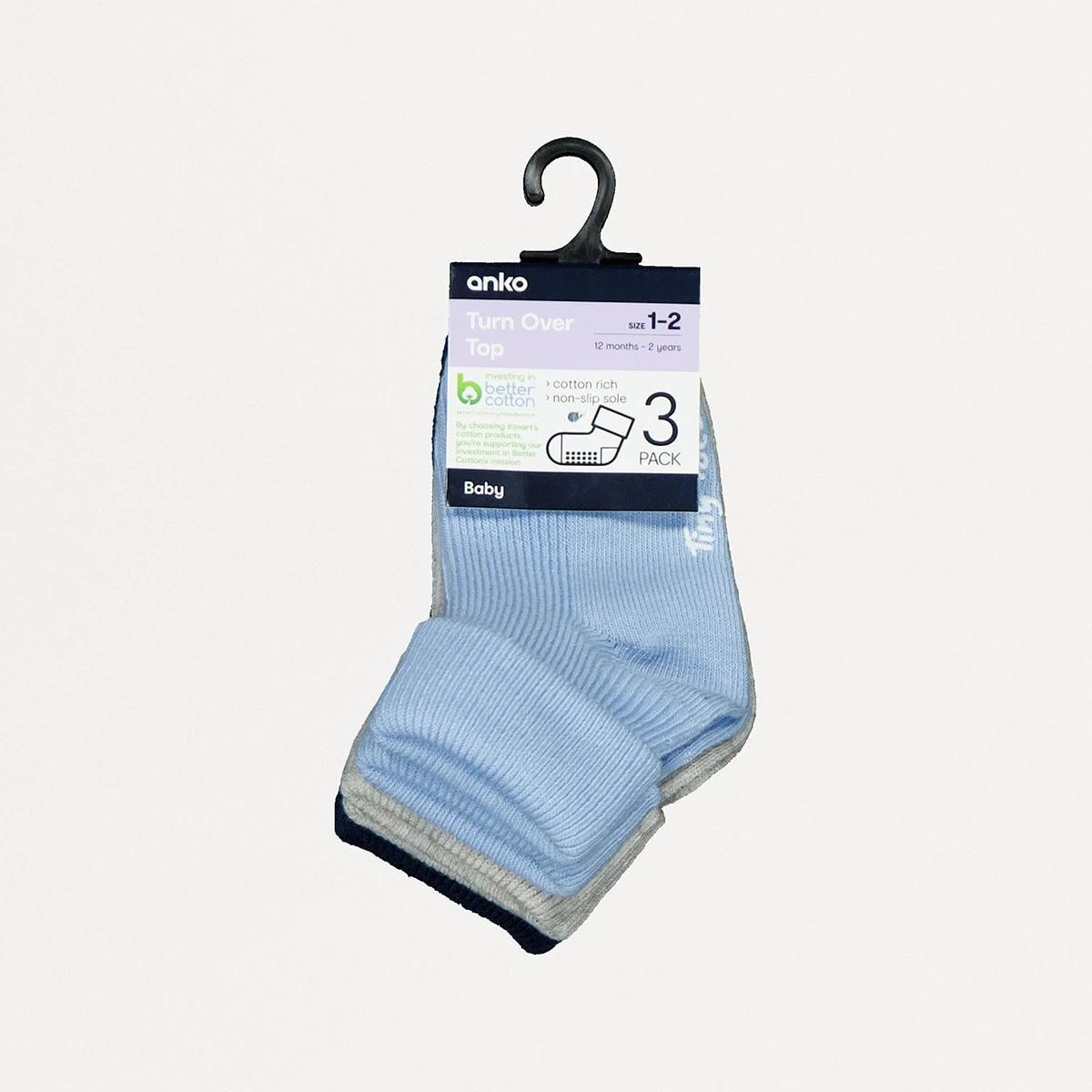 3 3 Pack Tiny Toes Socks TINY TOES BLUE, 3 of 3