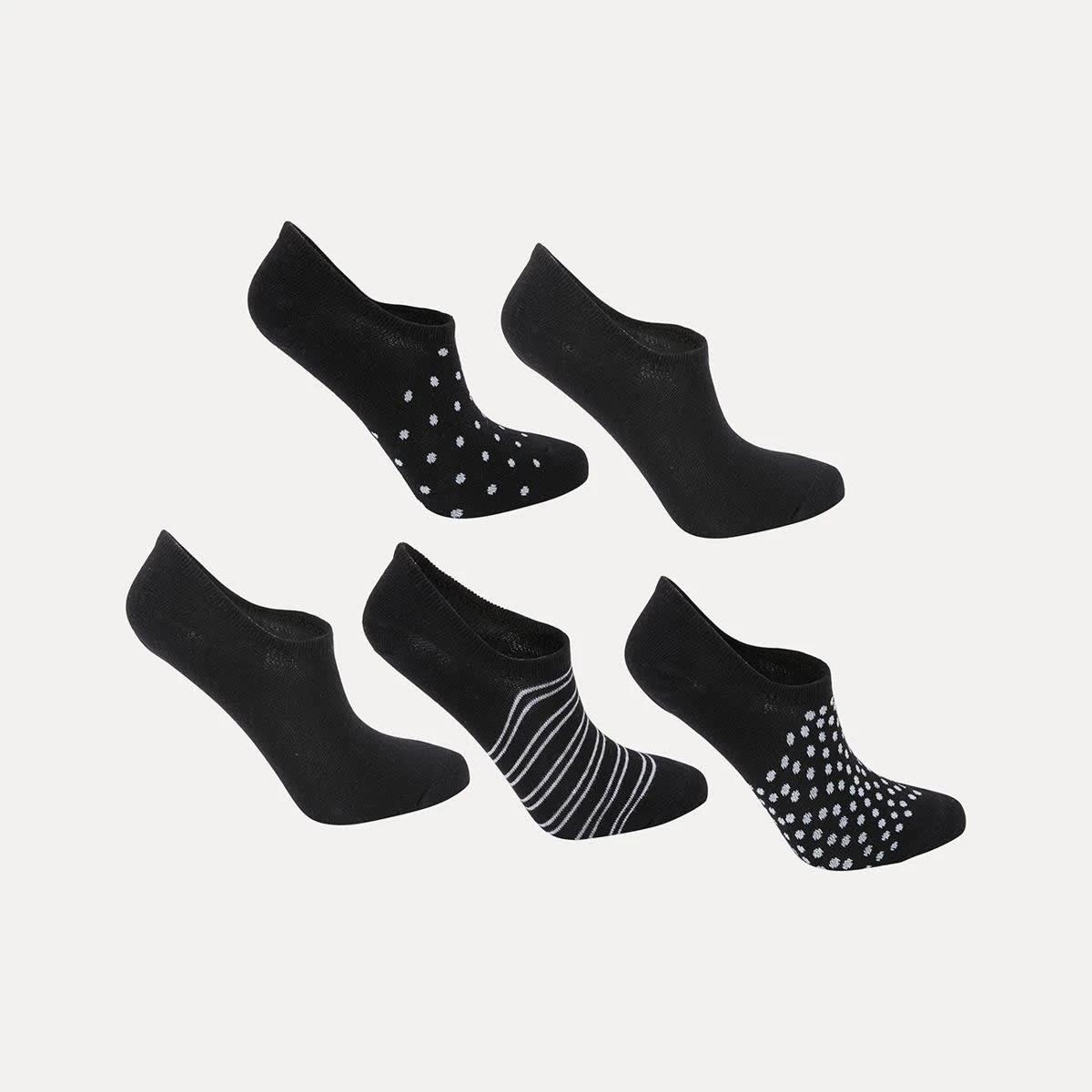 2 5 Pack Jacquard Sneaker Socks Black, 2 of 3