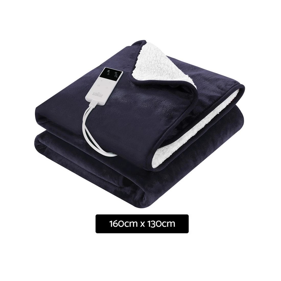 3 Giselle Electric Throw Rug Heated Blanket Fleece Charcoal - Charcoal, 3 of 7