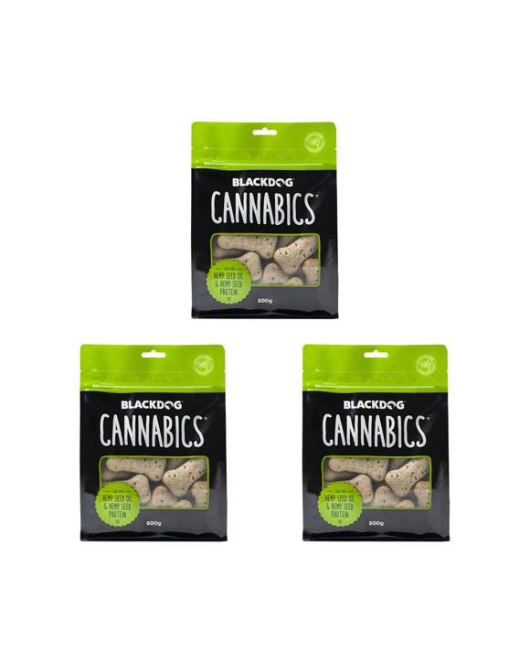 Blackdog Cannabics Dog Treats Hemp Seed Oil Protein Biscuits 3 Pack - Natural