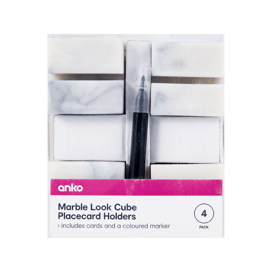 7 4 Pack Marble Look Cube Placecard Holders, 7 of 8