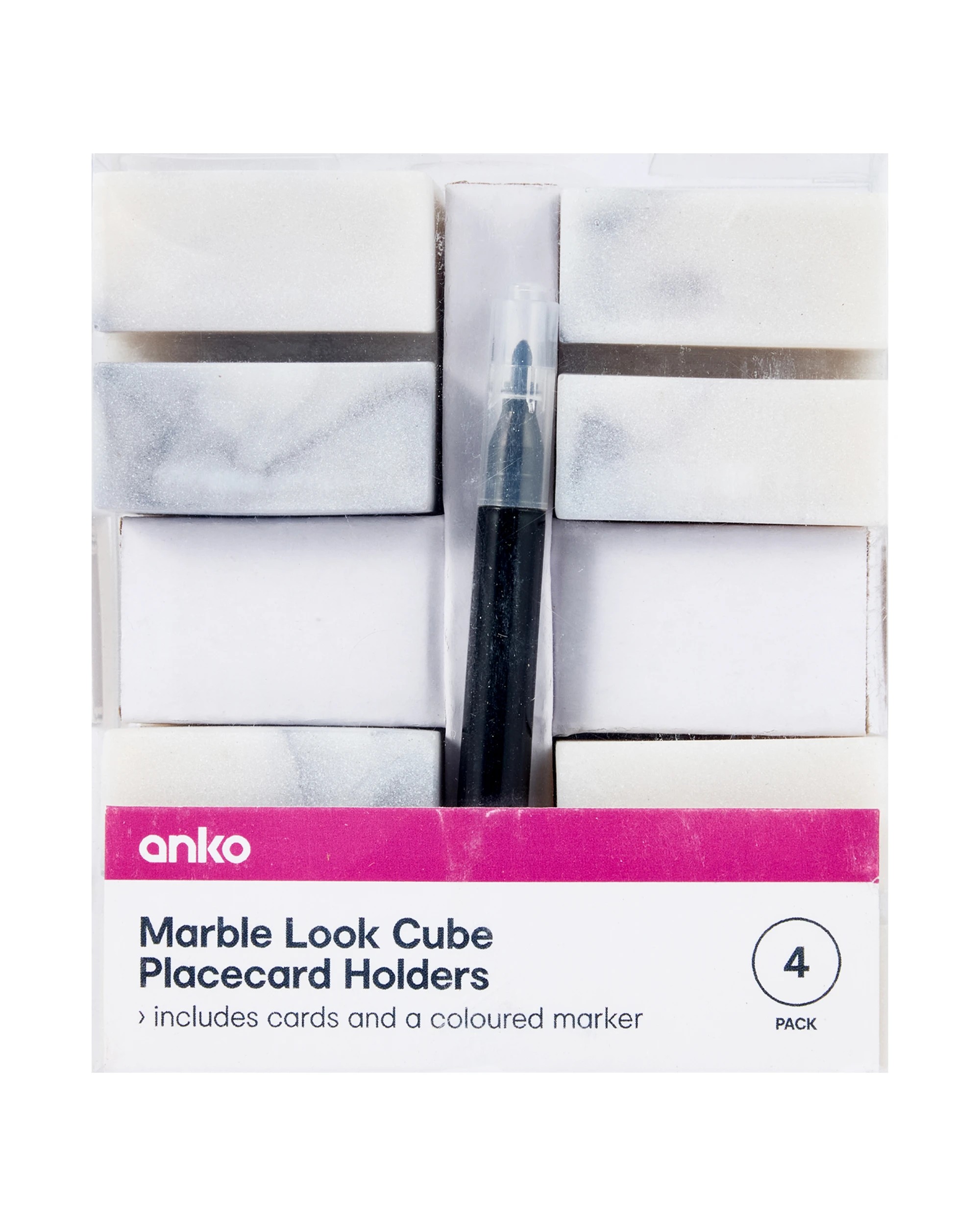 7 4 Pack Marble Look Cube Placecard Holders, 7 of 8
