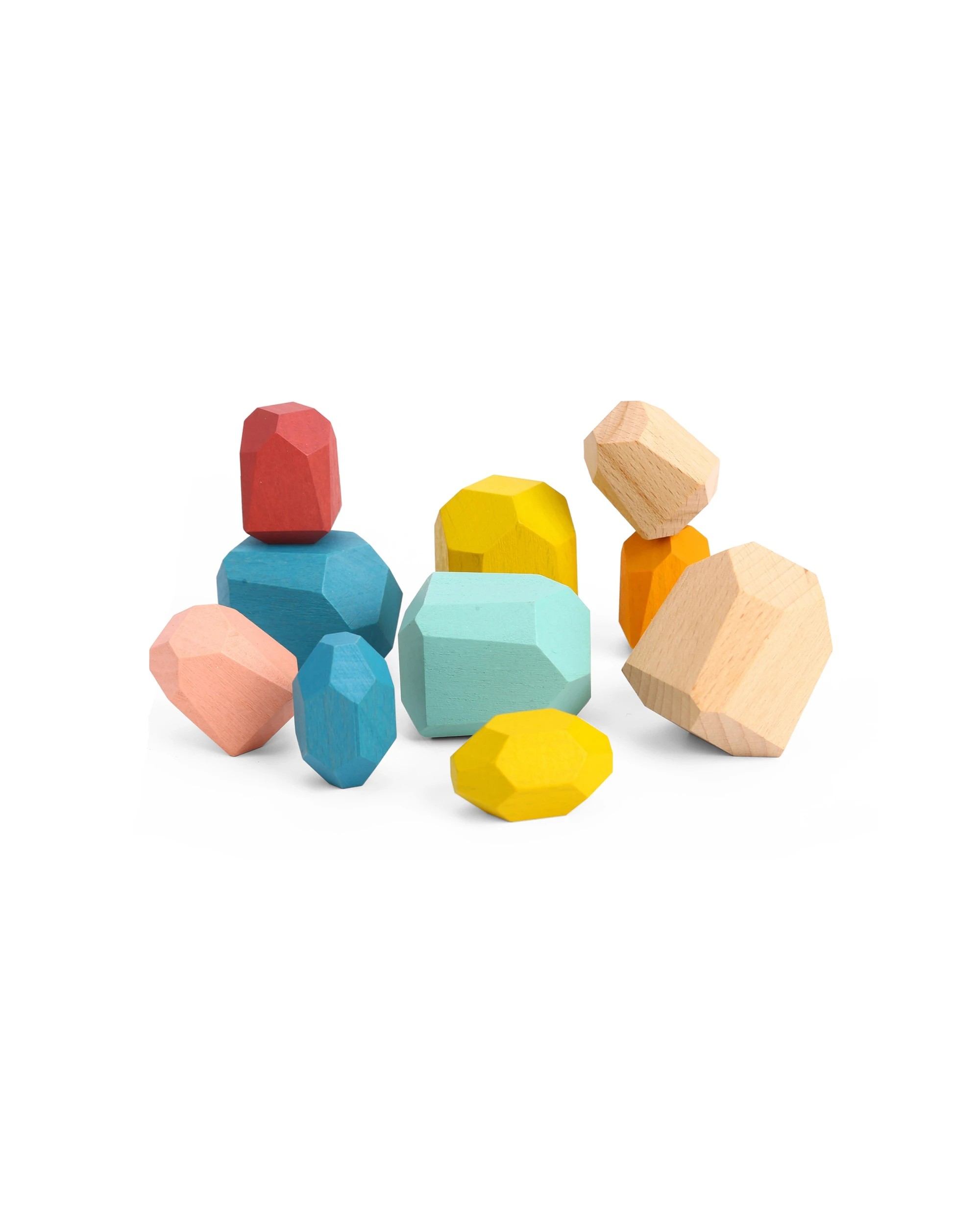 2 Tooky Toy 16pc Wooden Stacking Stone Large Building Blocks Kids Fun Learning - Multi, 2 of 6