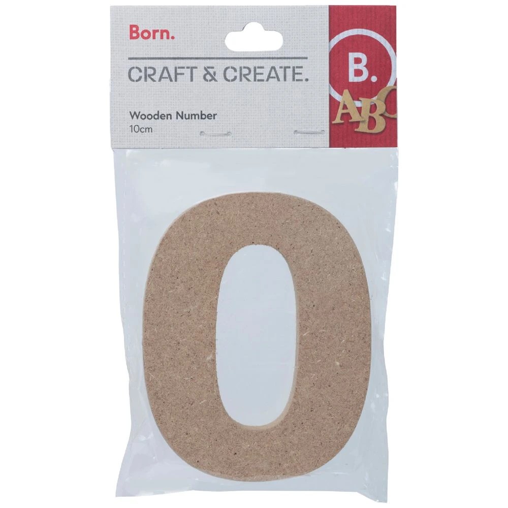 1 Born Wooden Number 0 10cm, 1 of 3