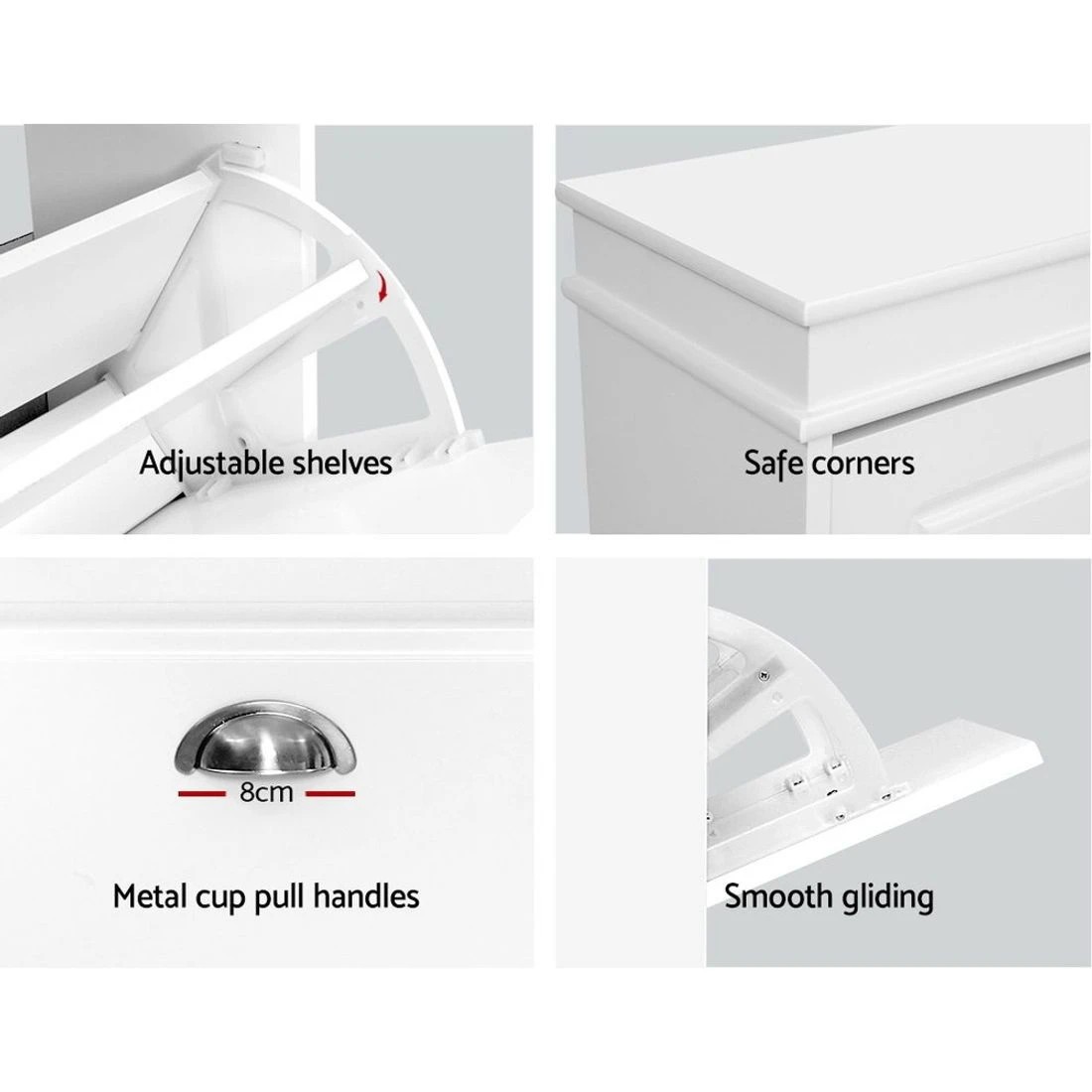 7 Artiss Shoe Rack Cabinet 18 Pairs 3-tier - White, 7 of 8