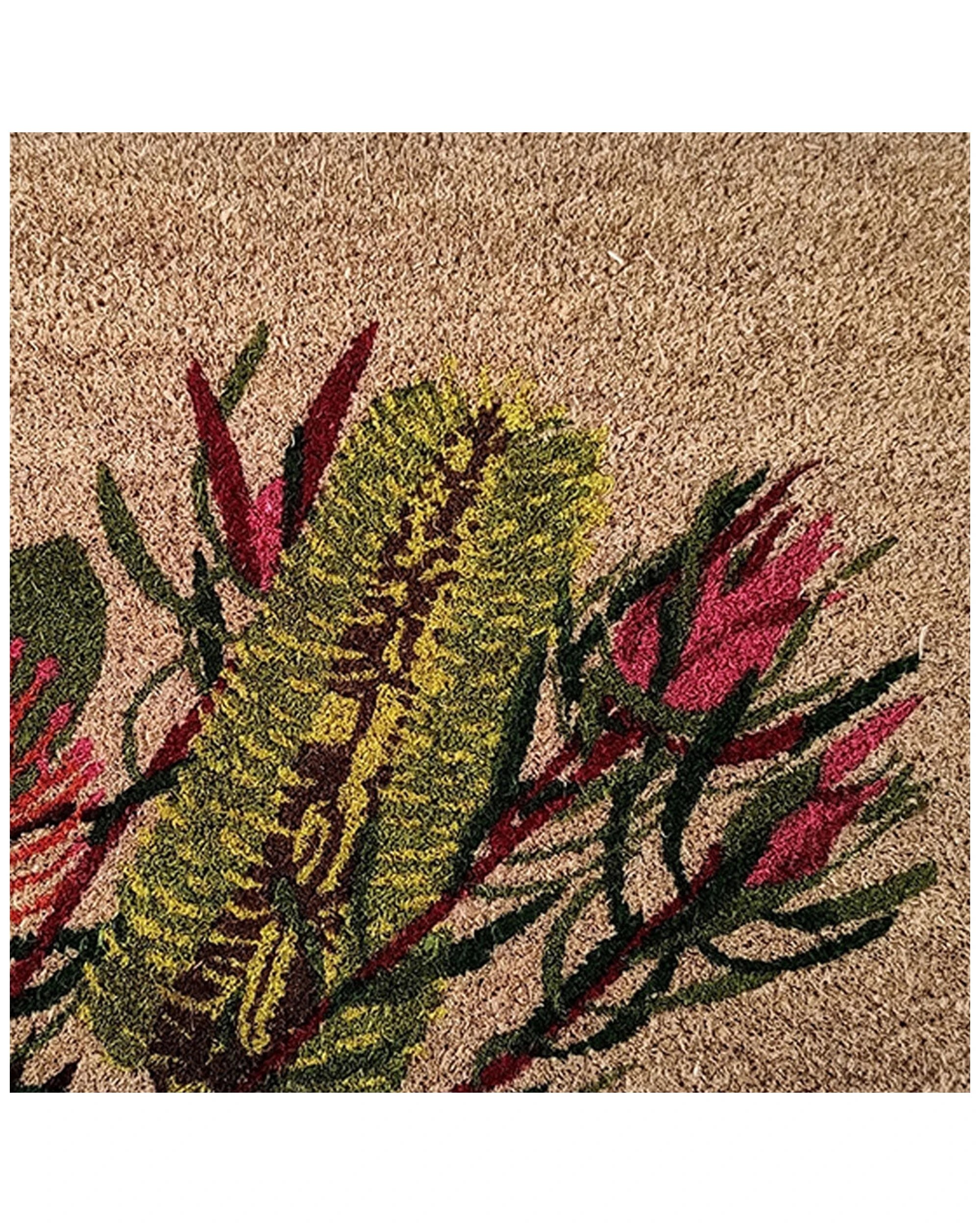 4 Solemate Pvc Backed Coir Aussie Flowers 45x75cm Slimline Outdoor Doormat
 - Multi, 4 of 4