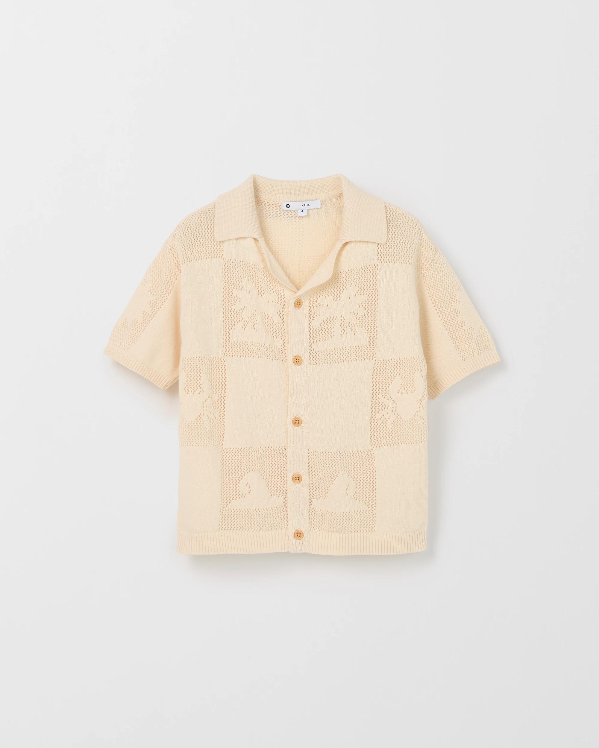 1 Target Kids Australian Cotton Short Sleeve Knit Shirt WHITECAP, 1 of 2