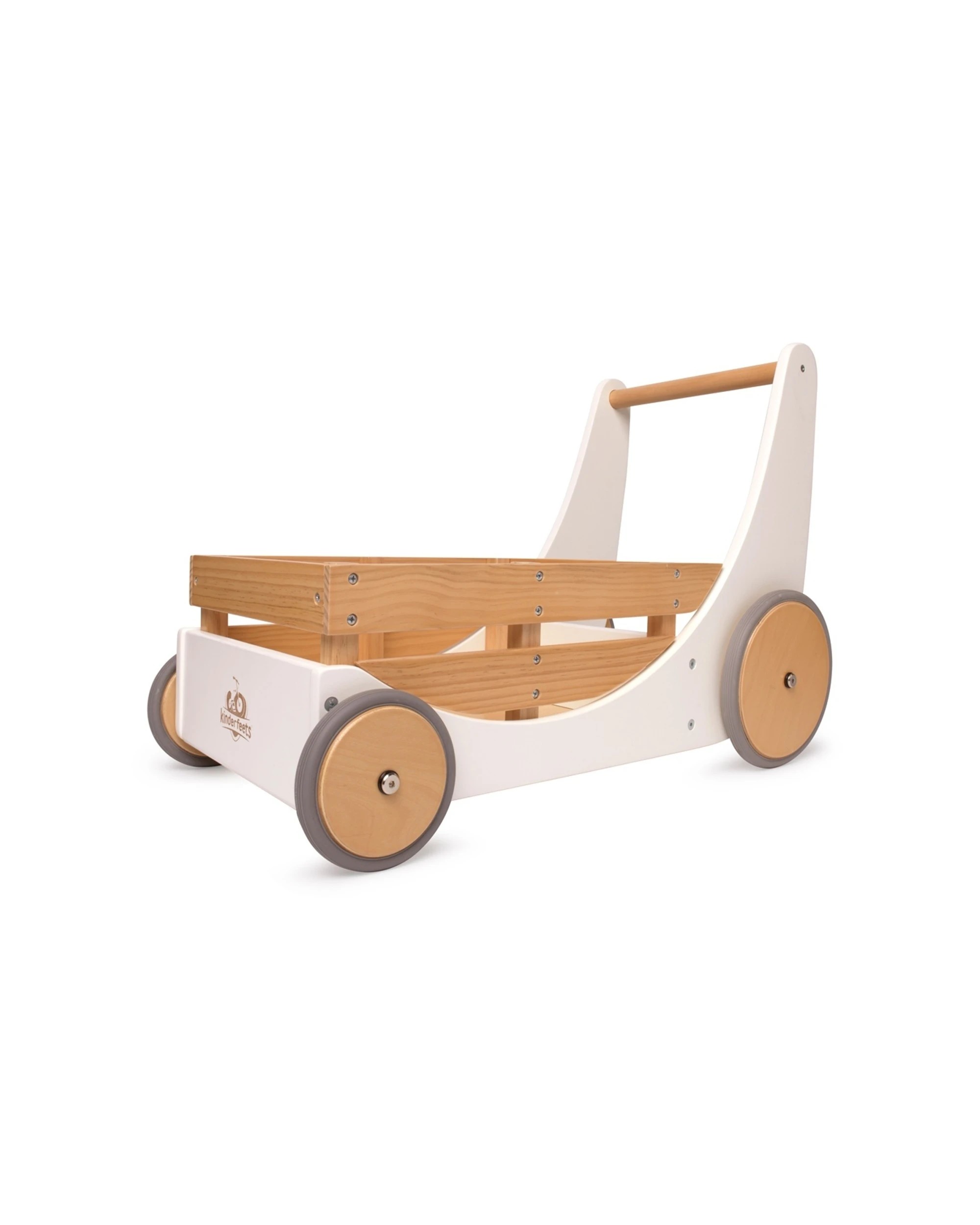 2 Kinderfeets Wooden 62cm Cargo Walker Baby Toddler Walker Wagon 12 Months Plus
 - White, 2 of 8