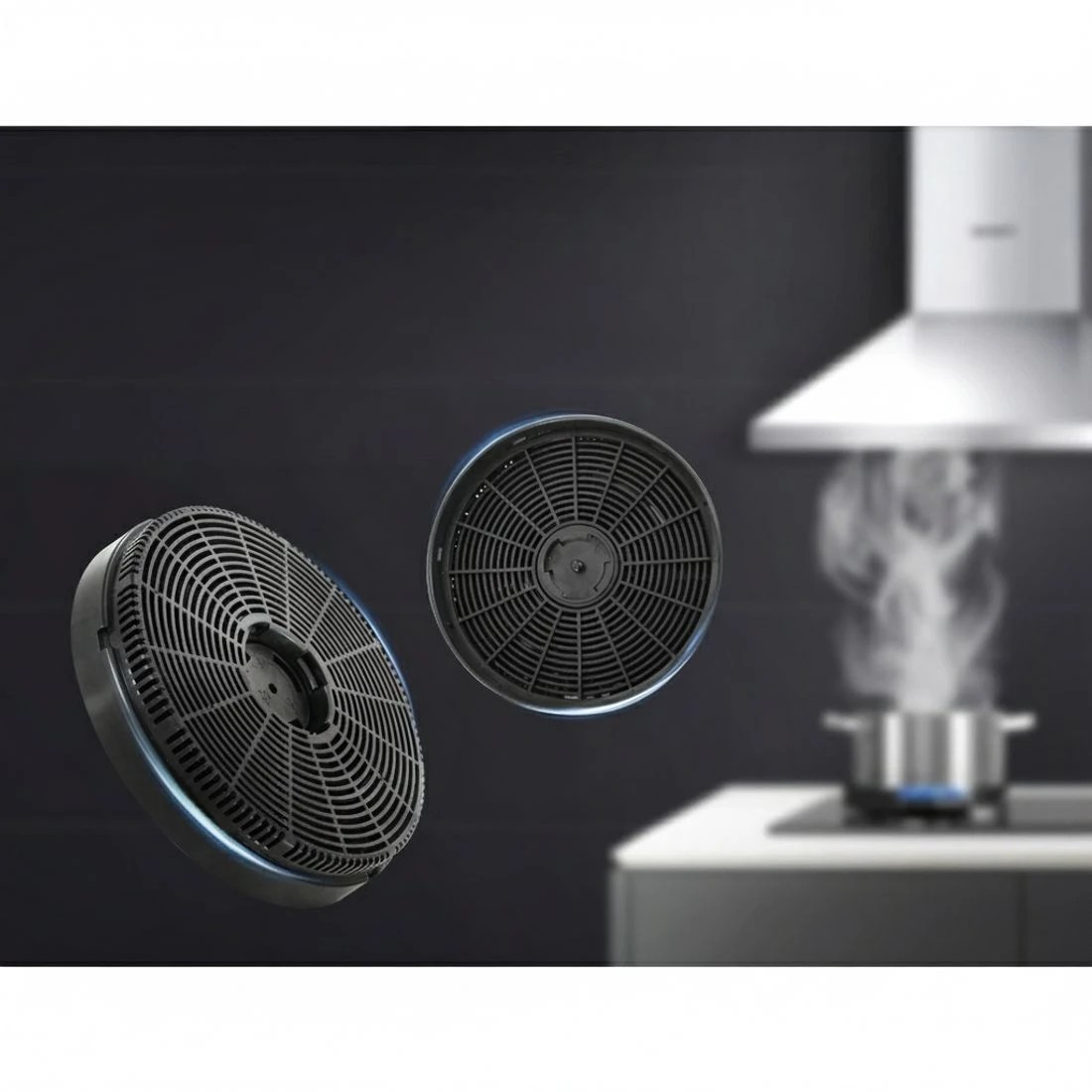 4 Devanti 16cm Range Hood Carbon Charcoal Filters Replacement X2 - Black, 4 of 6