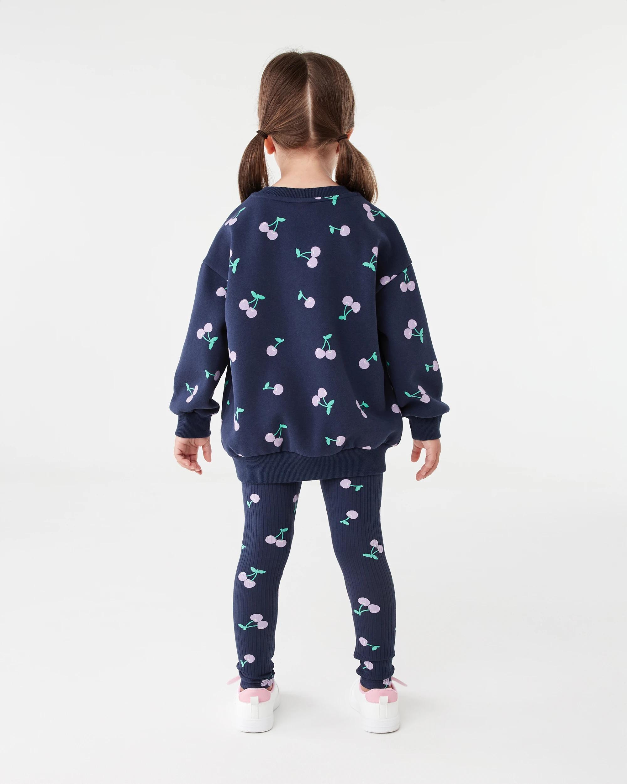 2 Oversized Crew Neck Top and Legging Set Blu Cherys, 2 of 7