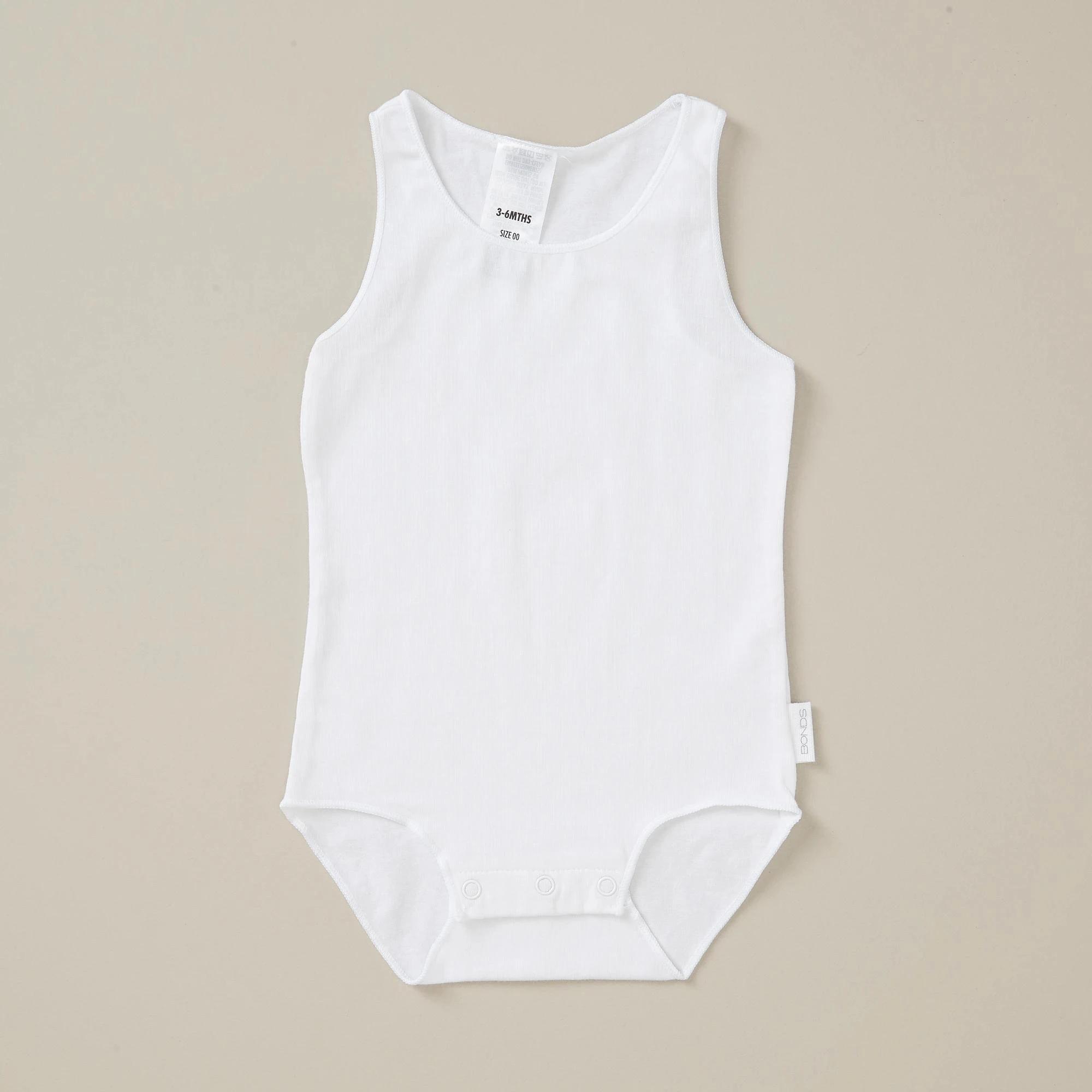 3 Bonds Baby Wonderbodies Singletsuits’ 2 Pack WHITE, 3 of 4
