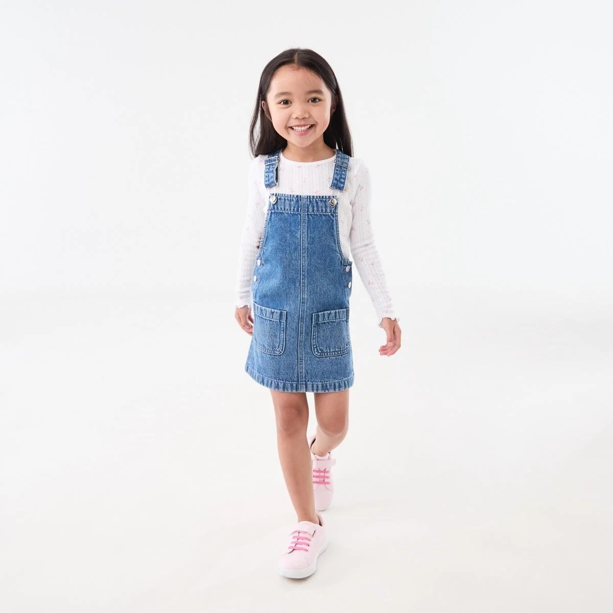 1 Pinafore Dress Set Denim Chry, 1 of 6