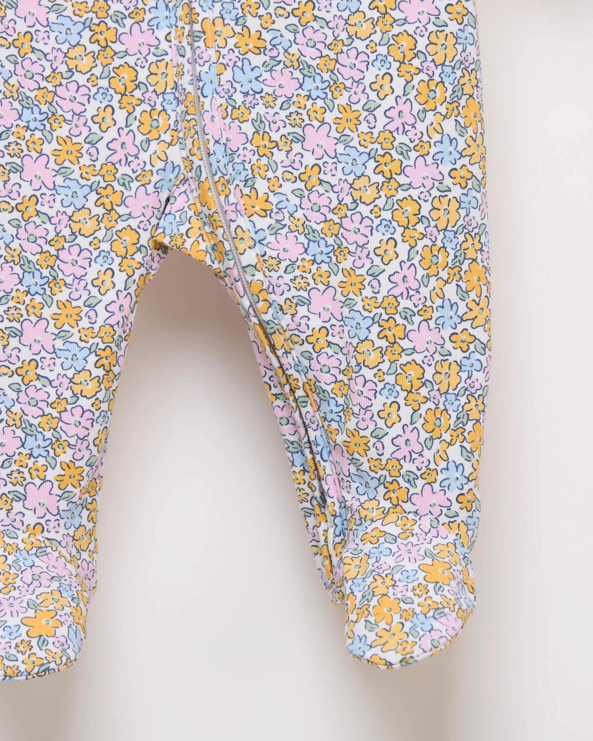 2 Target Baby Baby Organic Cotton Print Zip Coverall GARDEN FLORAL GARDENIA, 2 of 2