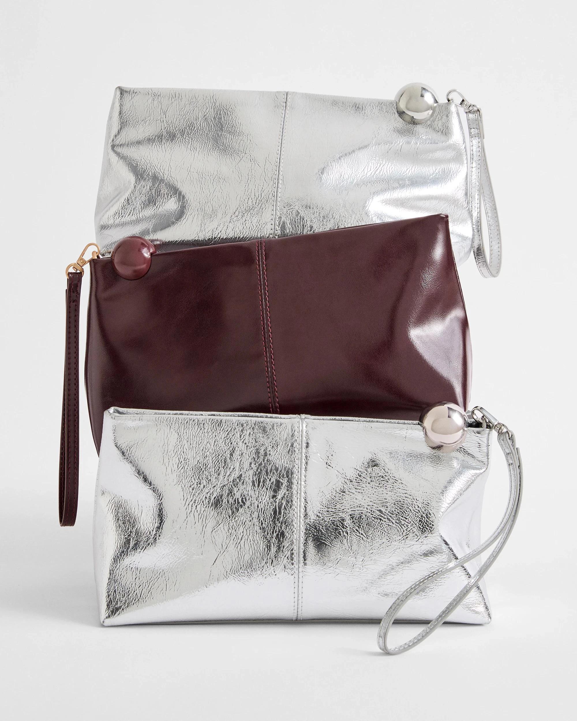 3 Target PU Soft Clutch Bag SILVER, 3 of 4