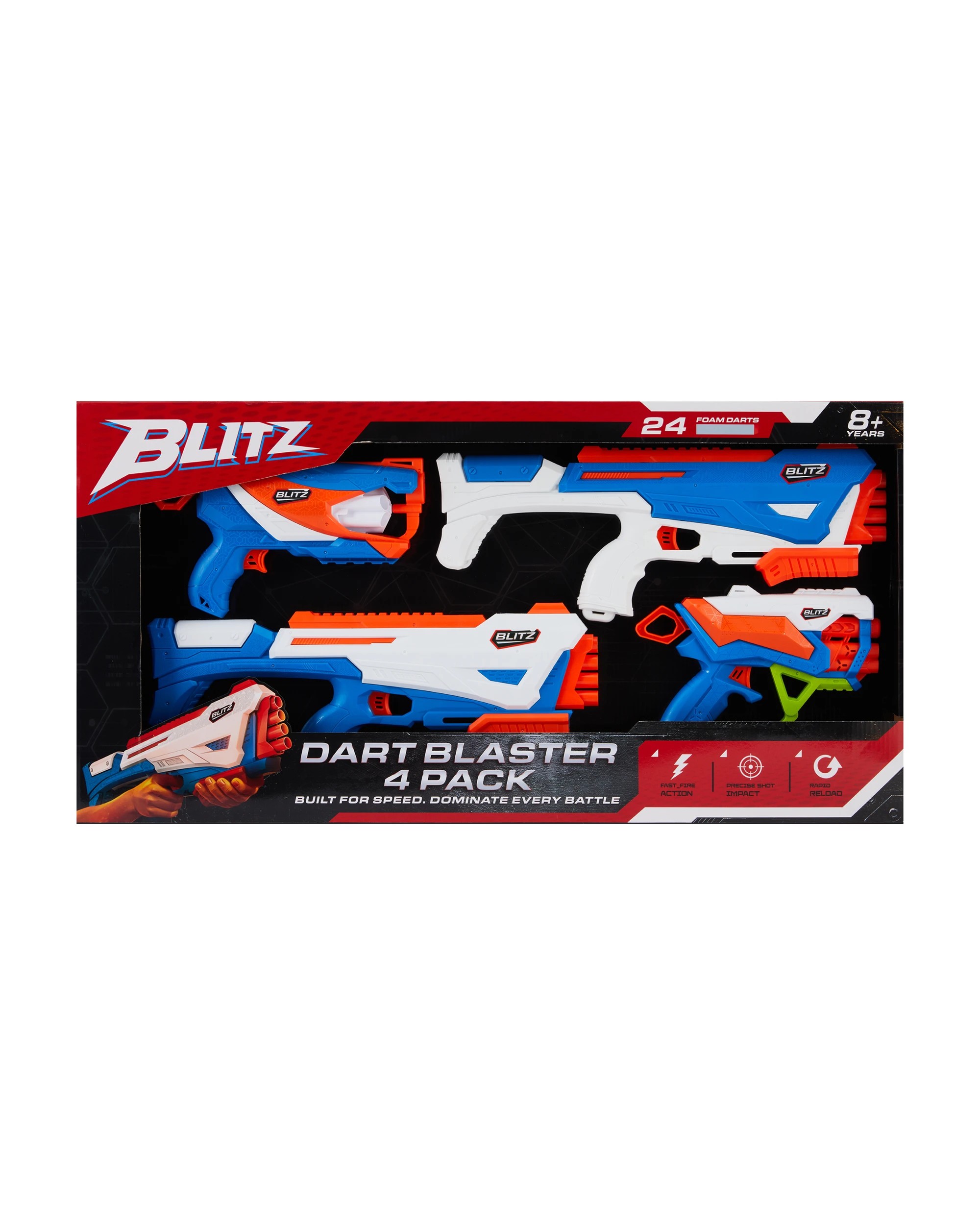 1 4 Pack Blitz Dart Blaster, 1 of 9