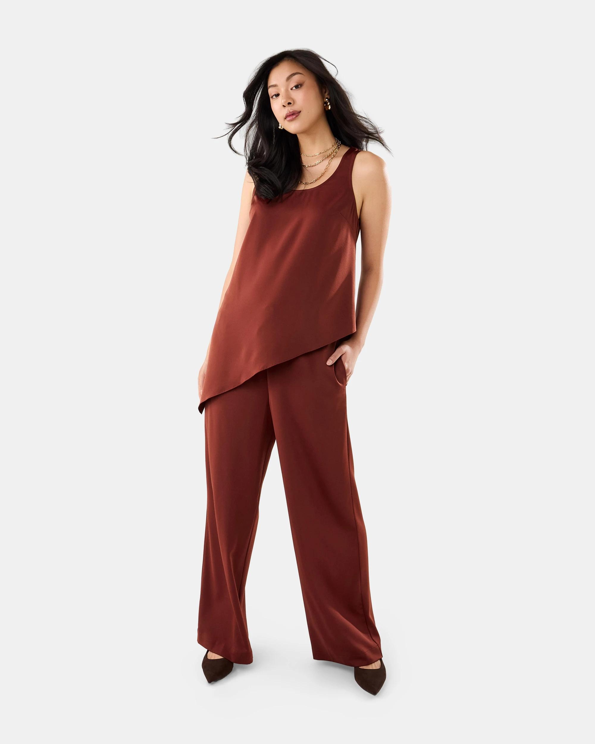 2 Satin Pants Burnt Rust, 2 of 6