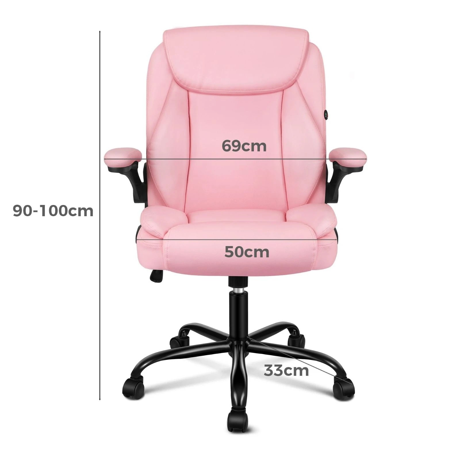 4 Alfordson Massage Office Chair Executive Computer Gaming Seat PU Leather - Pink, 4 of 10