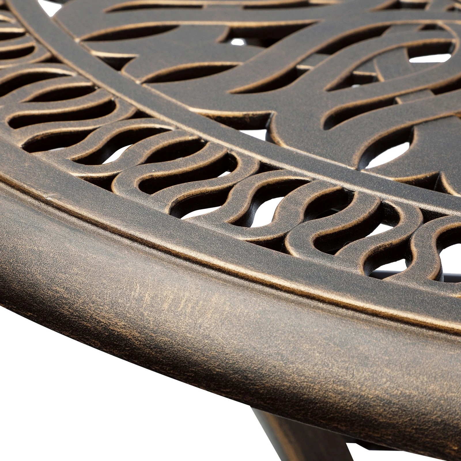 9 Livsip Garden Table Bronze Cast Aluminium Outdoor Patio Dining Side Table 75cm - Bronze, 9 of 9