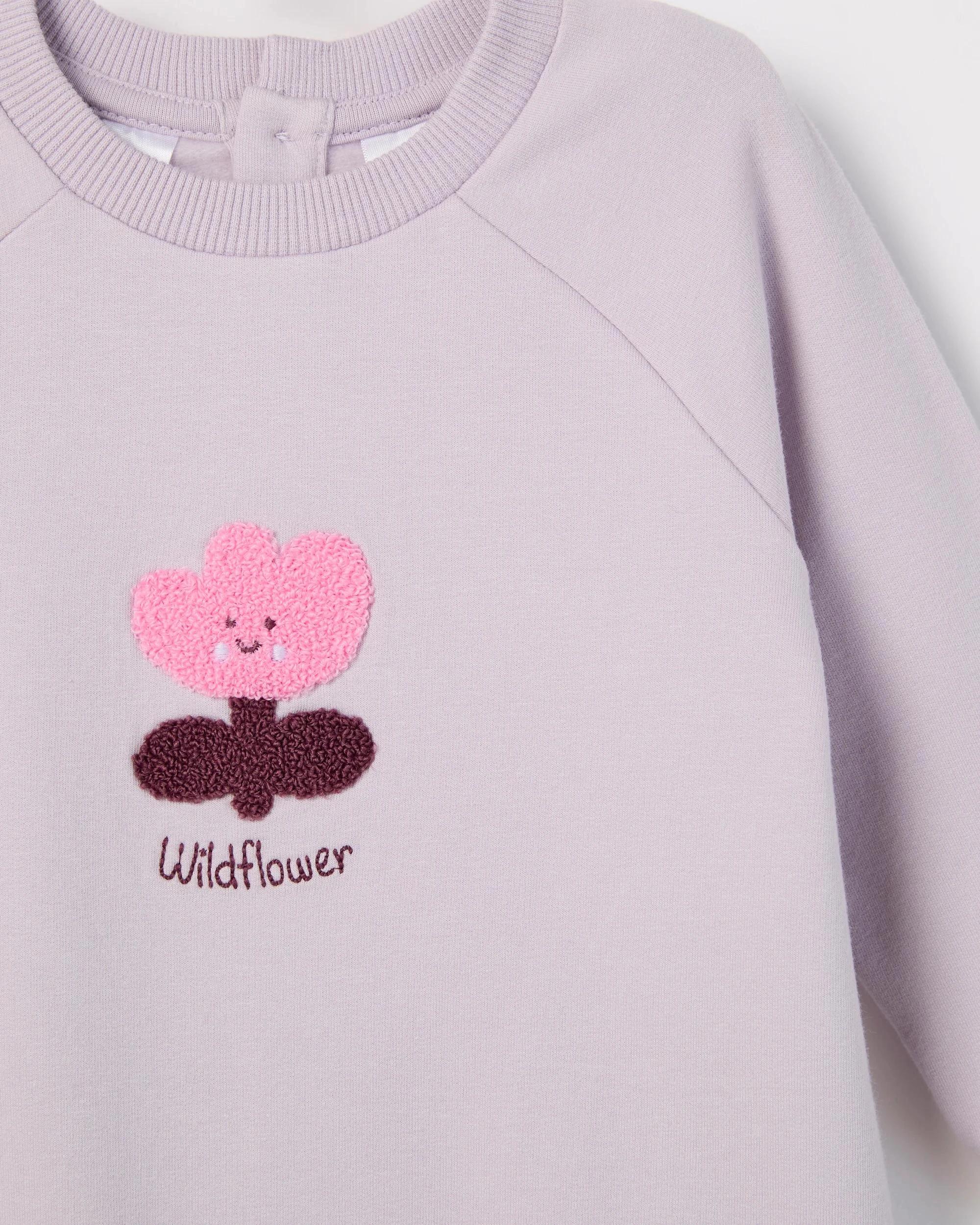 2 Target Baby Baby Organic Cotton Fleece Romper FLOWER THISTLE, 2 of 3
