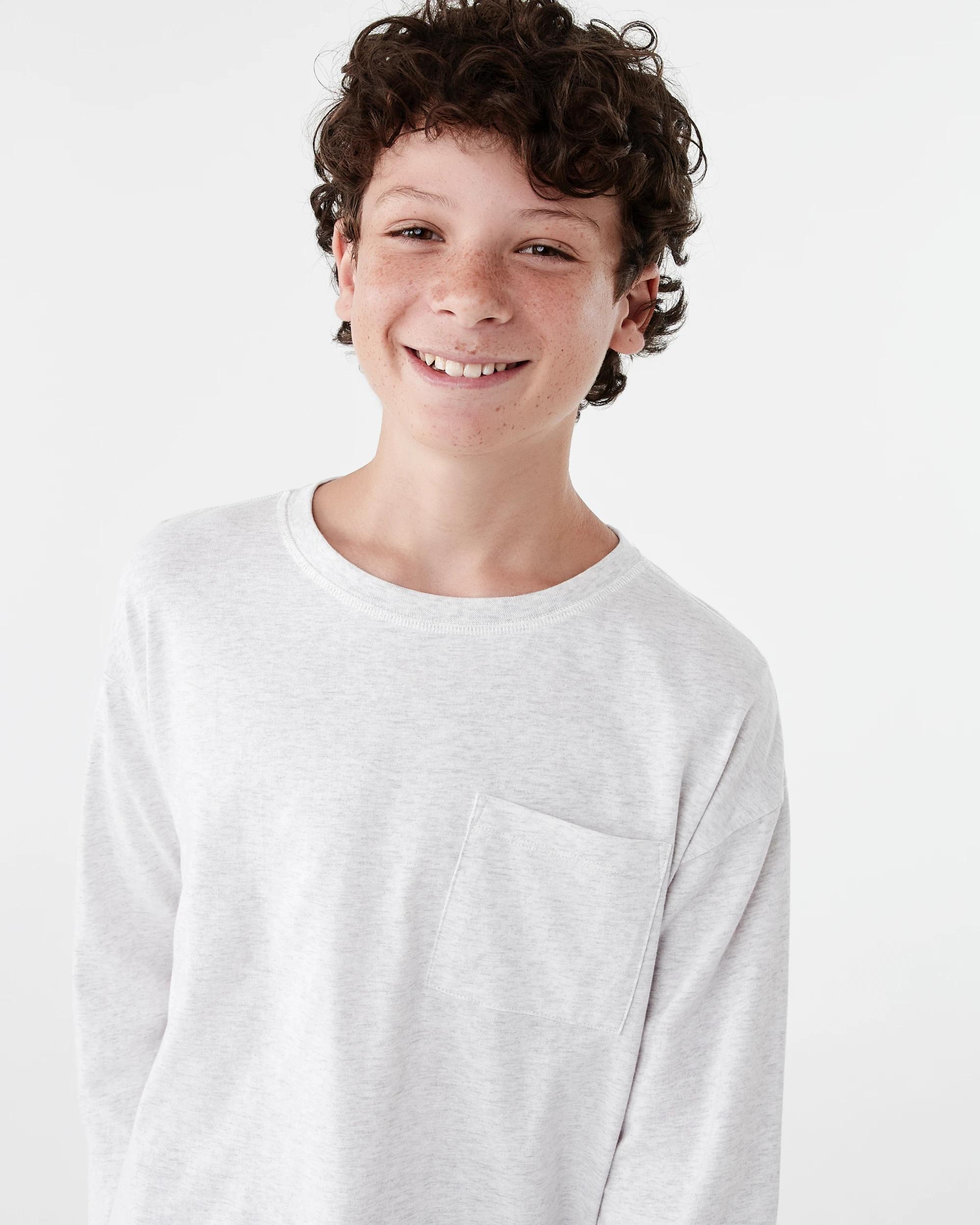 3 Knit Woven Pyjama Set Blu Stripe, 3 of 6