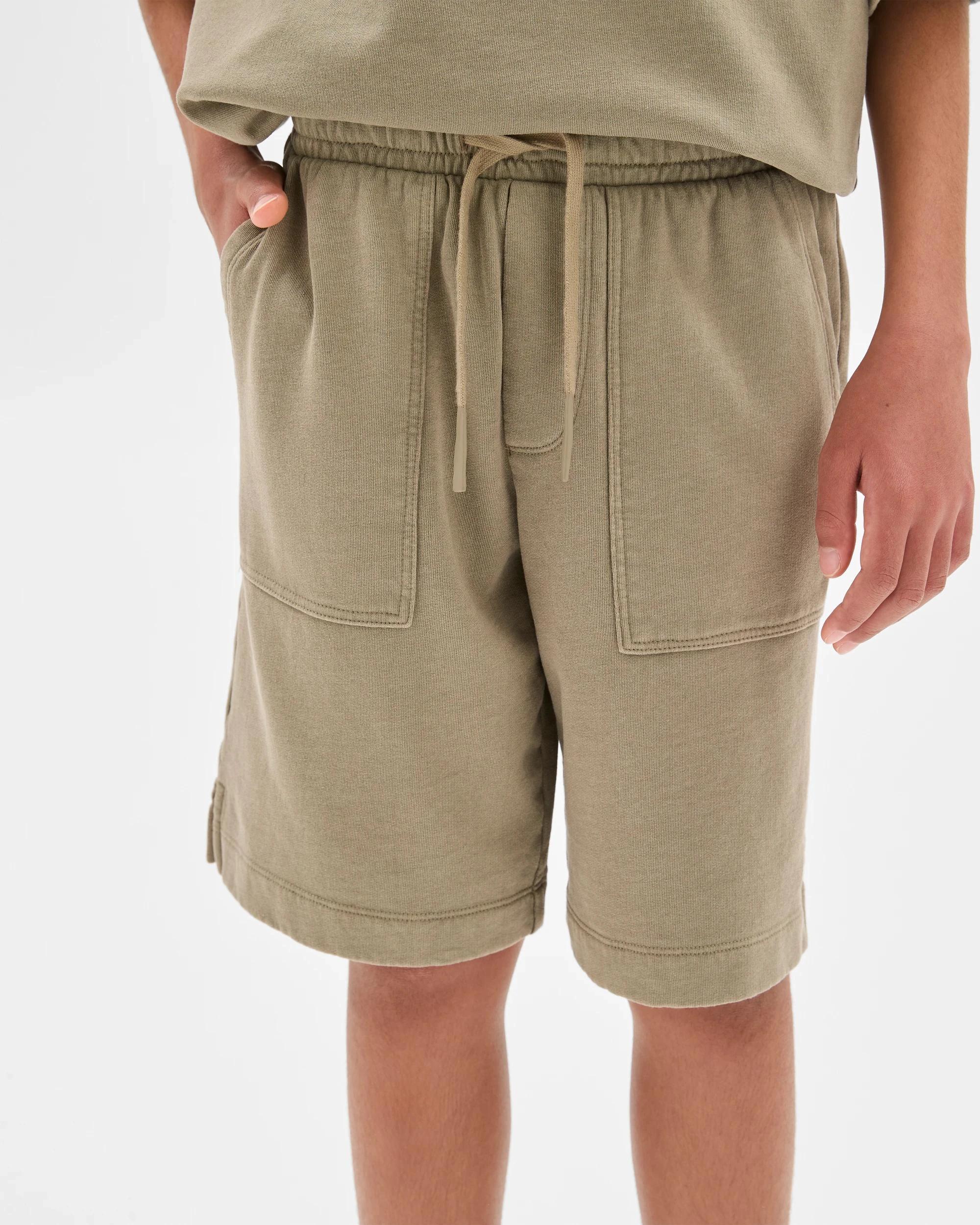 3 Target Kids Australian Cotton Blend Washed Fleece Knit Shorts GREEN, 3 of 7