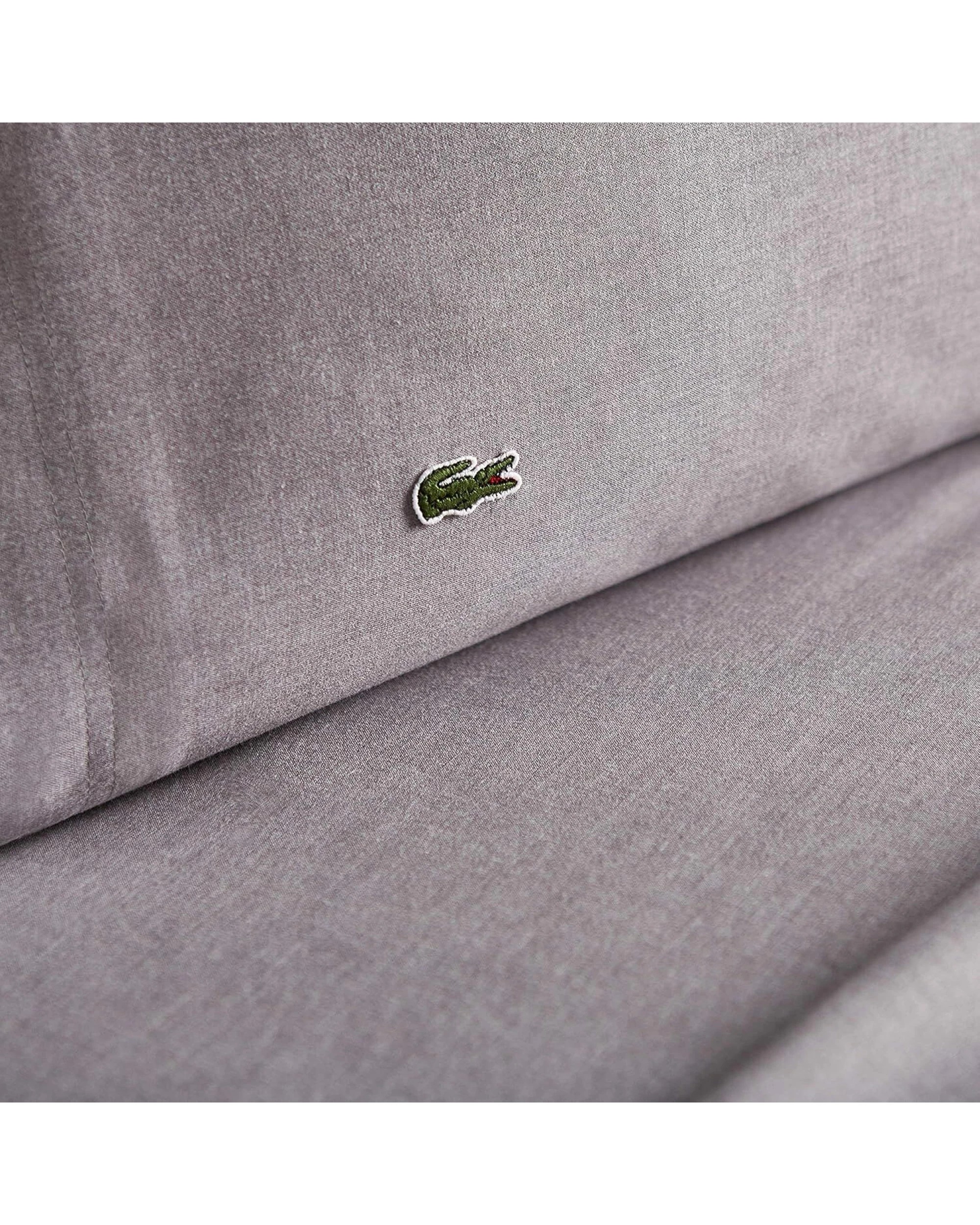 3 Lacoste California King 4-Piece Bed Sheet Set in Chambray Grey - King Bed, 3 of 5