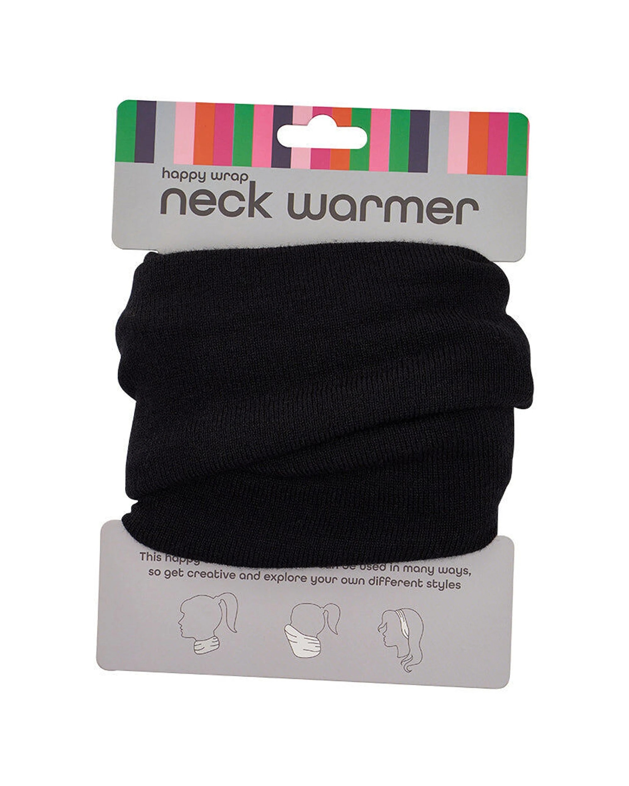 1 Annabel Trends Happywrap Neck Warmer Travel Accessory One Size Multipurpose - Black, 1 of 3