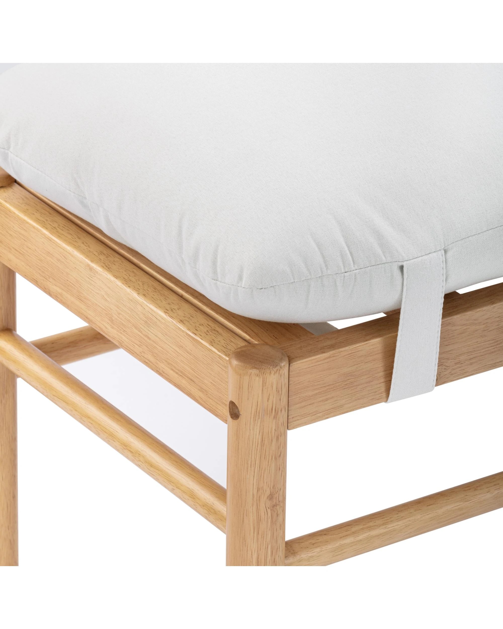 5 Kodu Bench Seat 113W with Cushion Rubberwood - Beige, 5 of 10