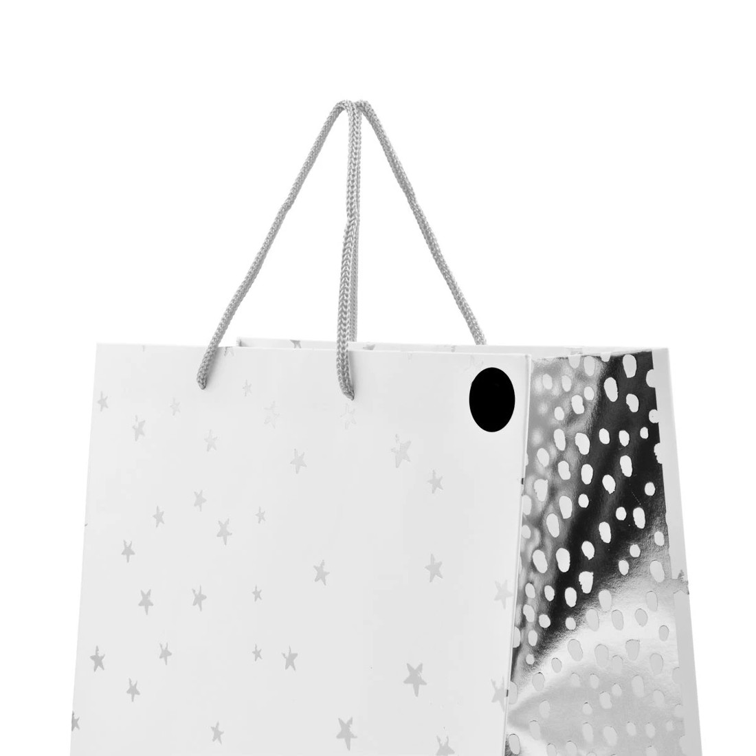 3 Hallmark White Silver Stars Gift Bag - Large, 3 of 3