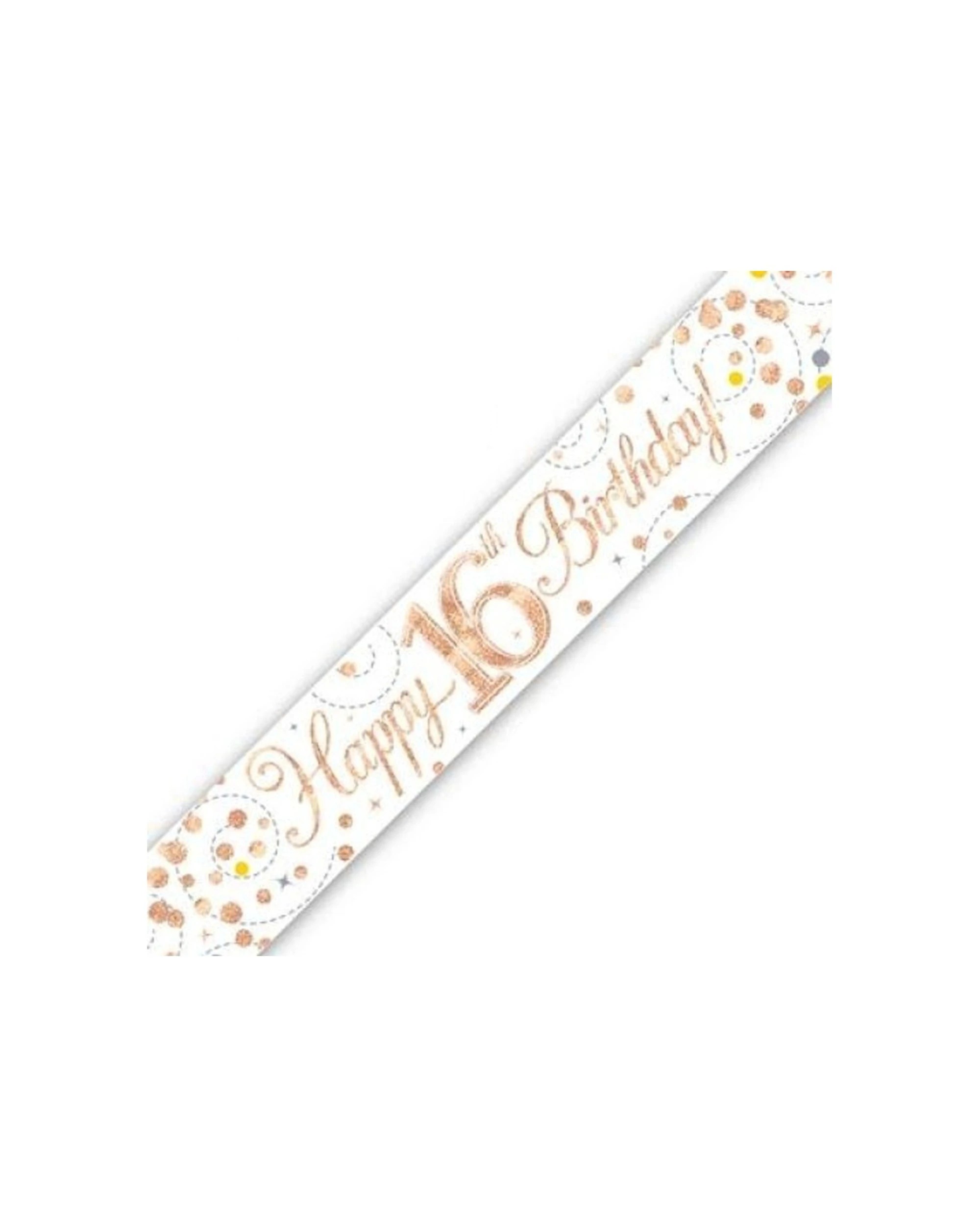 1 Alpen Sparkling Fizz Banner Decoration 16th Birthday 2.7m Rose - Gold, 1 of 1