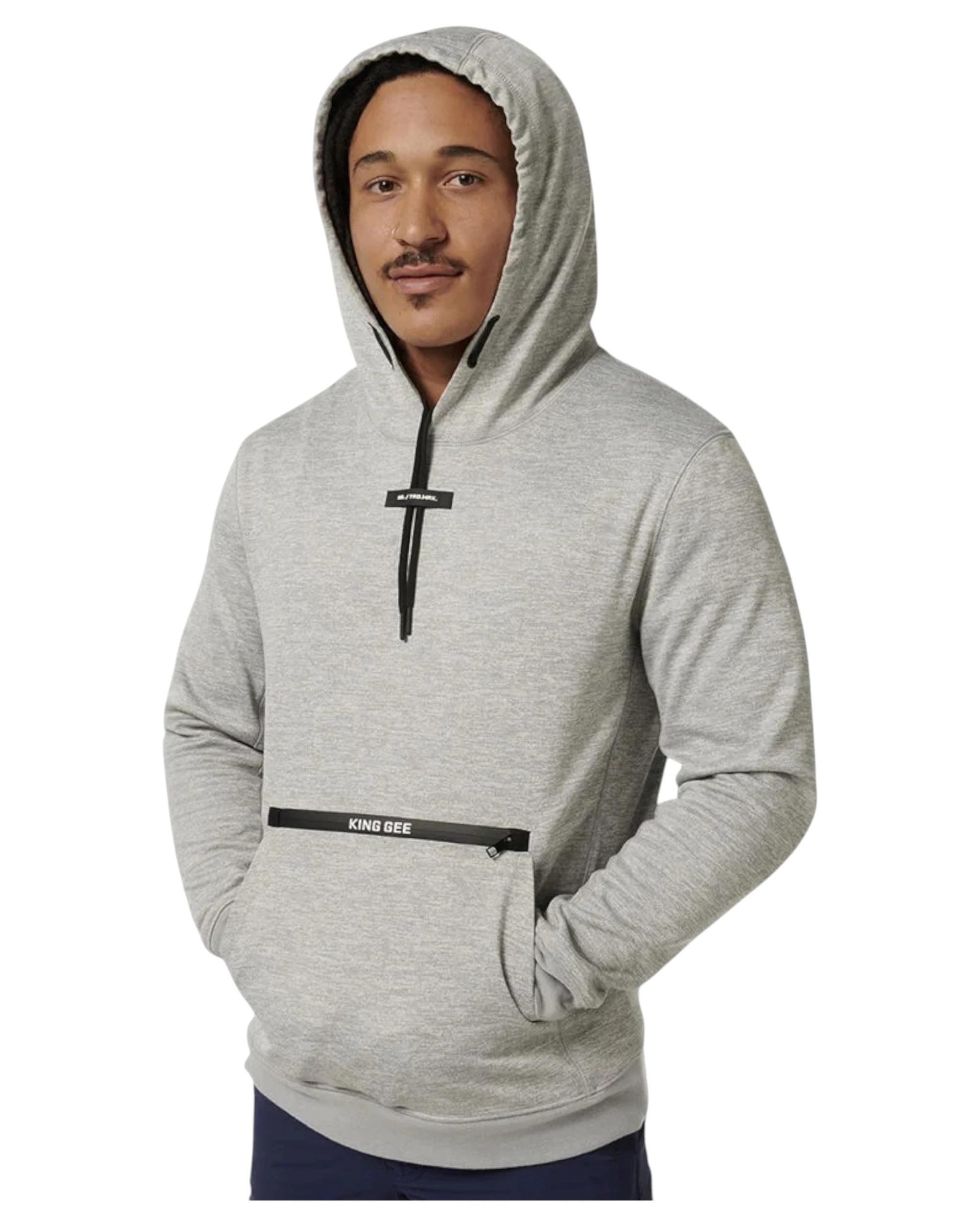 8 KingGee Mens Trademark Tech Pullover Hoodie GREY, 8 of 9