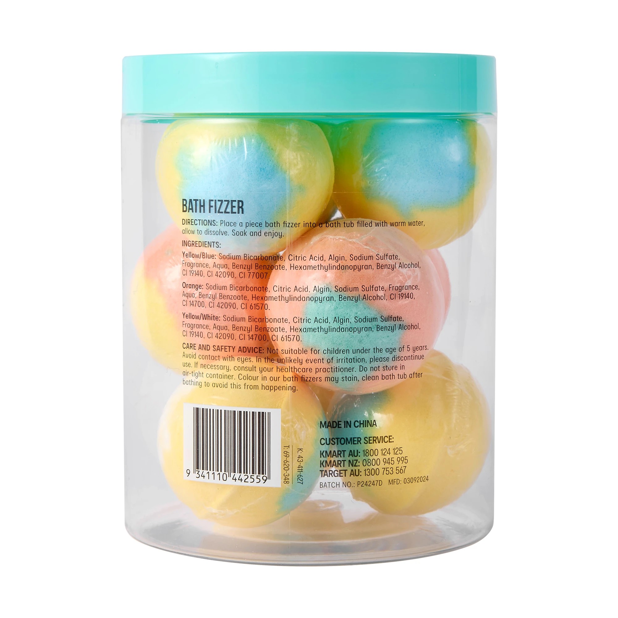 8 OXX Bodycare 9 Piece Slime Bath Fizzers - Peach Scented, 8 of 8