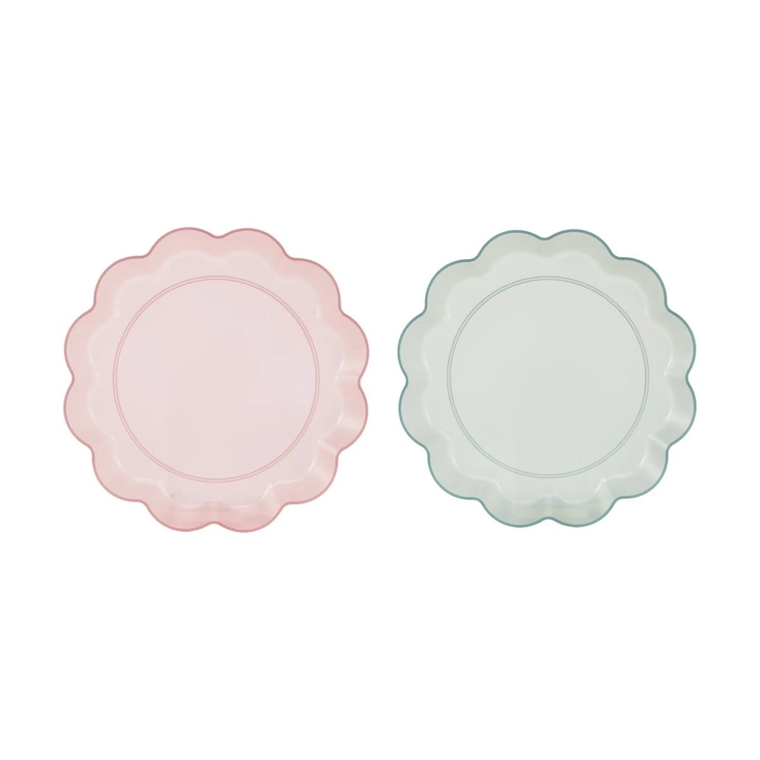 4 6 Piece Reusable Scalloped Plates - Assorted, 4 of 6