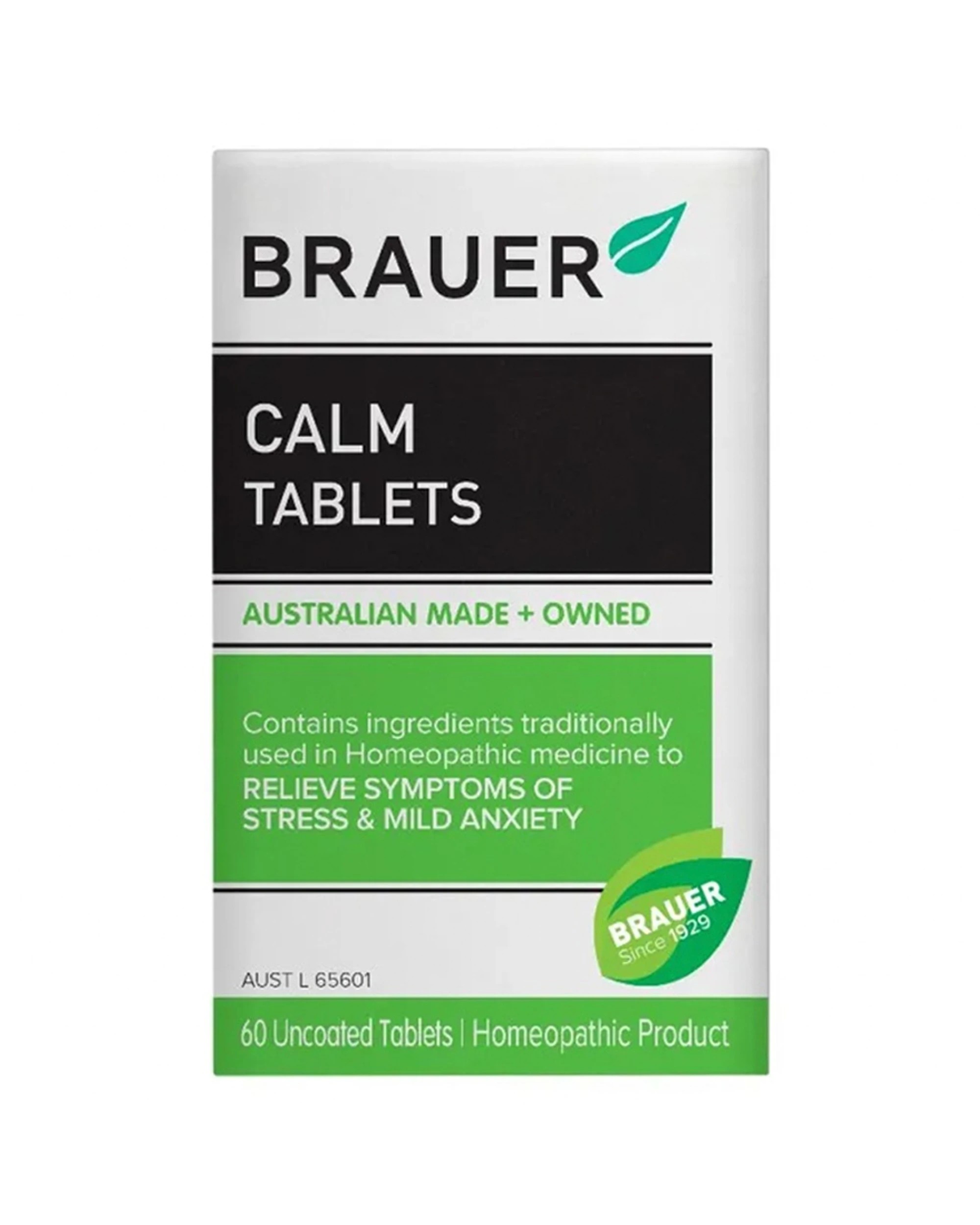 1 Brauer 60pc Calm Tablets Homeopathic Stress Mild Anxiety Relief Supplement, 1 of 1