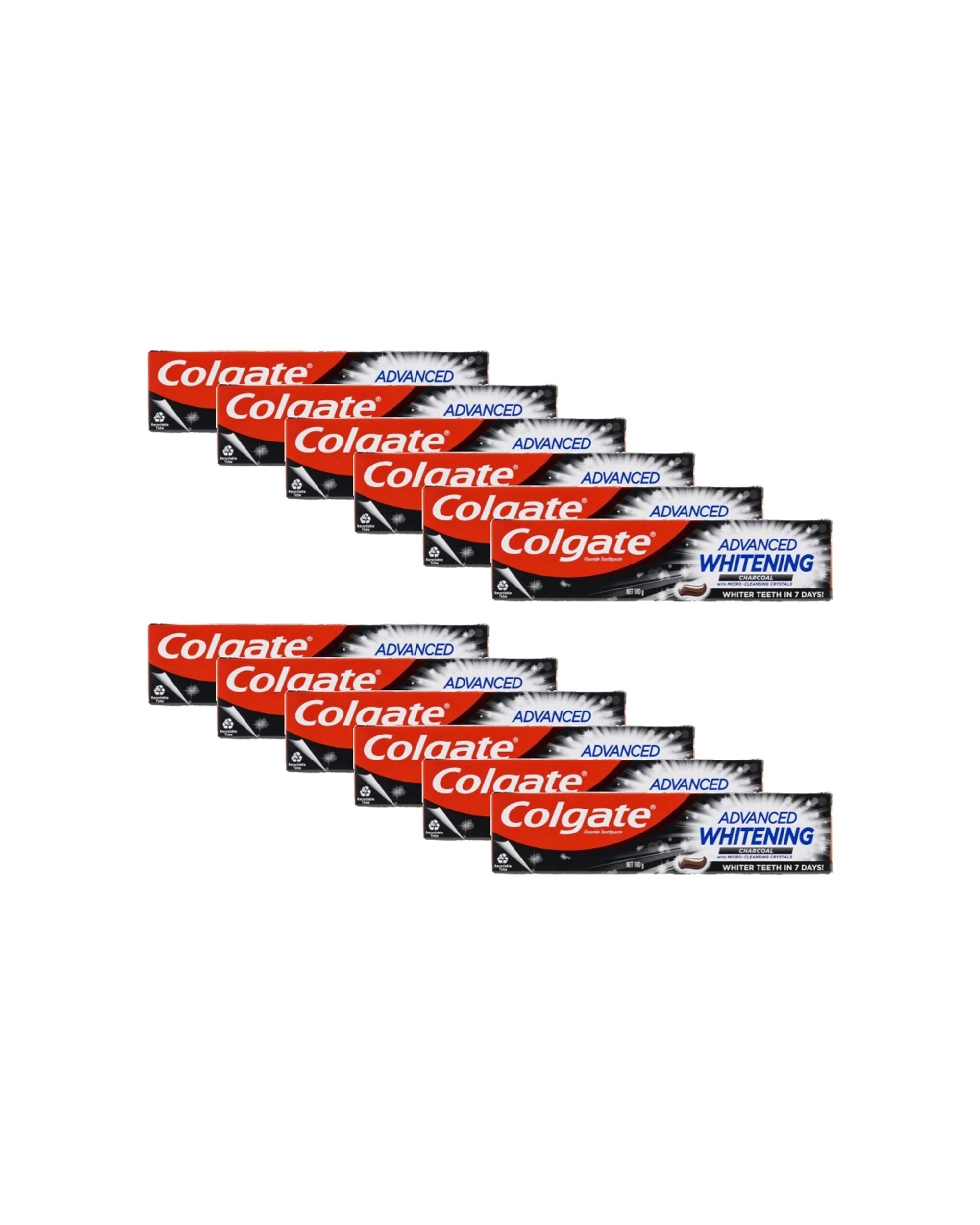 1 Colgate 12pk Advanced Whitening Charcoal Toothpaste Dental Oral Health 180g - Multi, 1 of 5