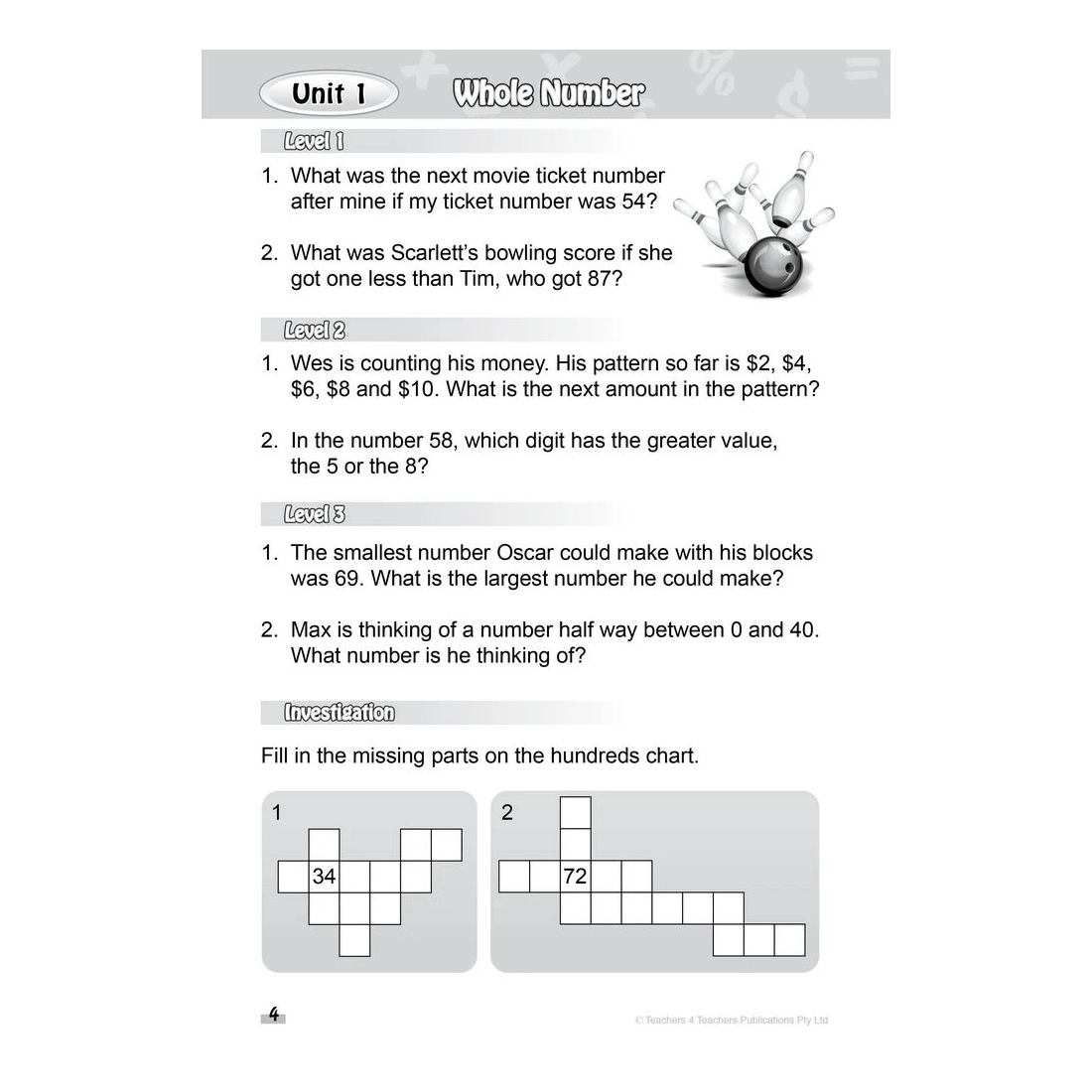3 Problem Solved Mathematics Activity Book 1, 3 of 4