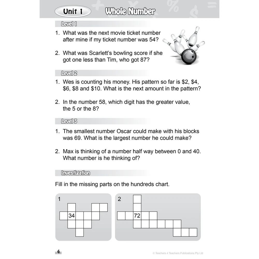 3 Problem Solved Mathematics Activity Book 1, 3 of 4