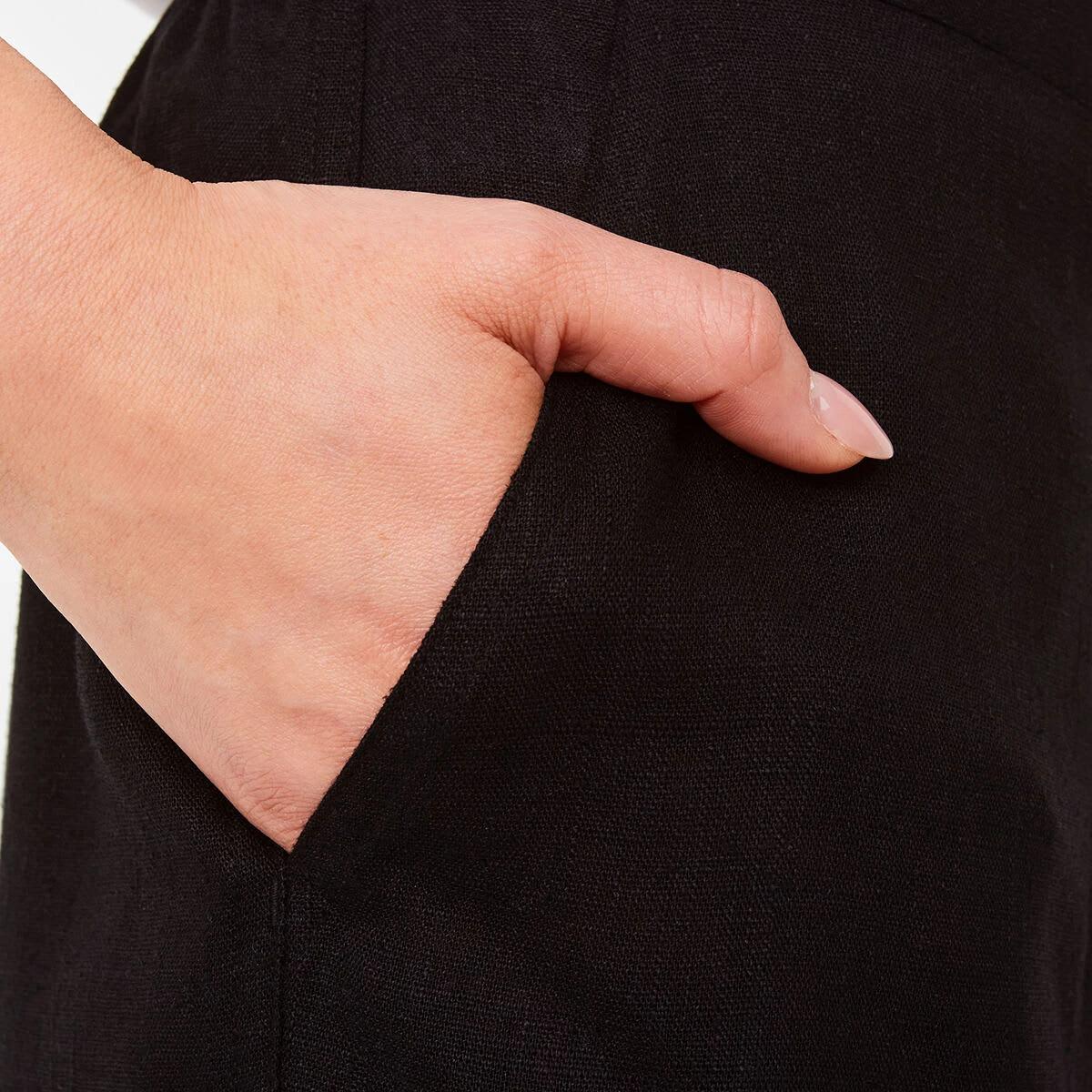 5 Linen Blend Cargo Pants Black, 5 of 6