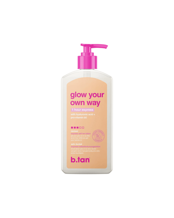 b.tan Glow Your Own Way 1 Hour Express Self Tan Lotion - Hyaluronic Acid and Pro-Vitamin B5