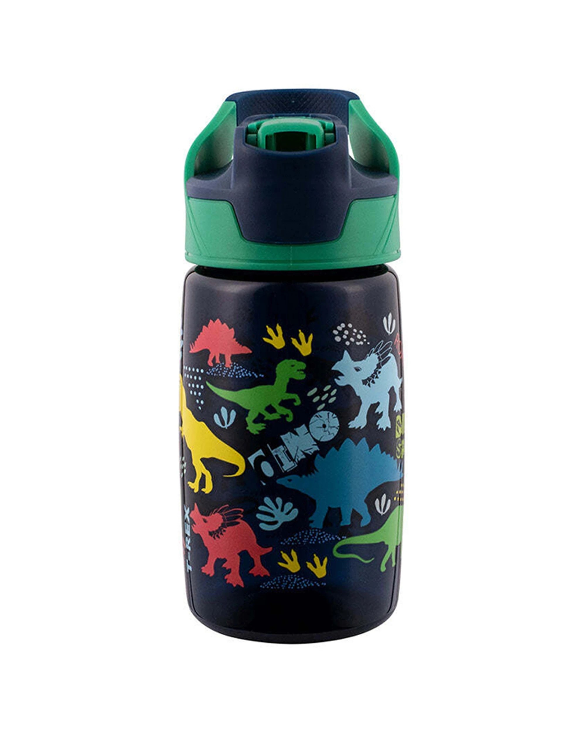 1 Avanti YumYum Tritan 450ml Bottle Dinosaur Parade Leakproof Carry Handle - Black, 1 of 1