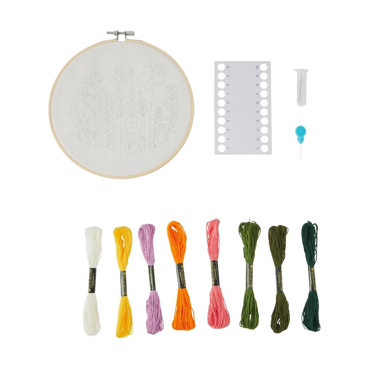 2 Stem Floral Embroidery Kit, 2 of 3