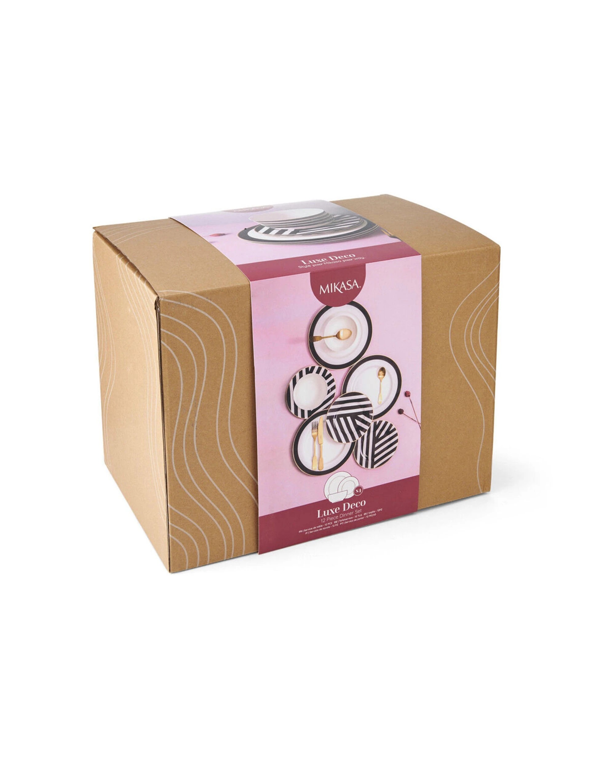 6 Mikasa Luxe Deco 12pc China Dinner Bowls Plates Set - Multi, 6 of 6