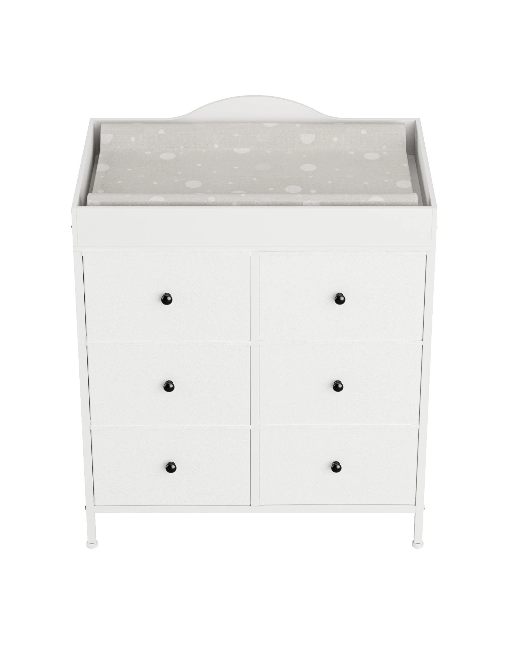 6 Advwin Baby Change Table with 6 Storage Fabric Drawers - White, 6 of 9